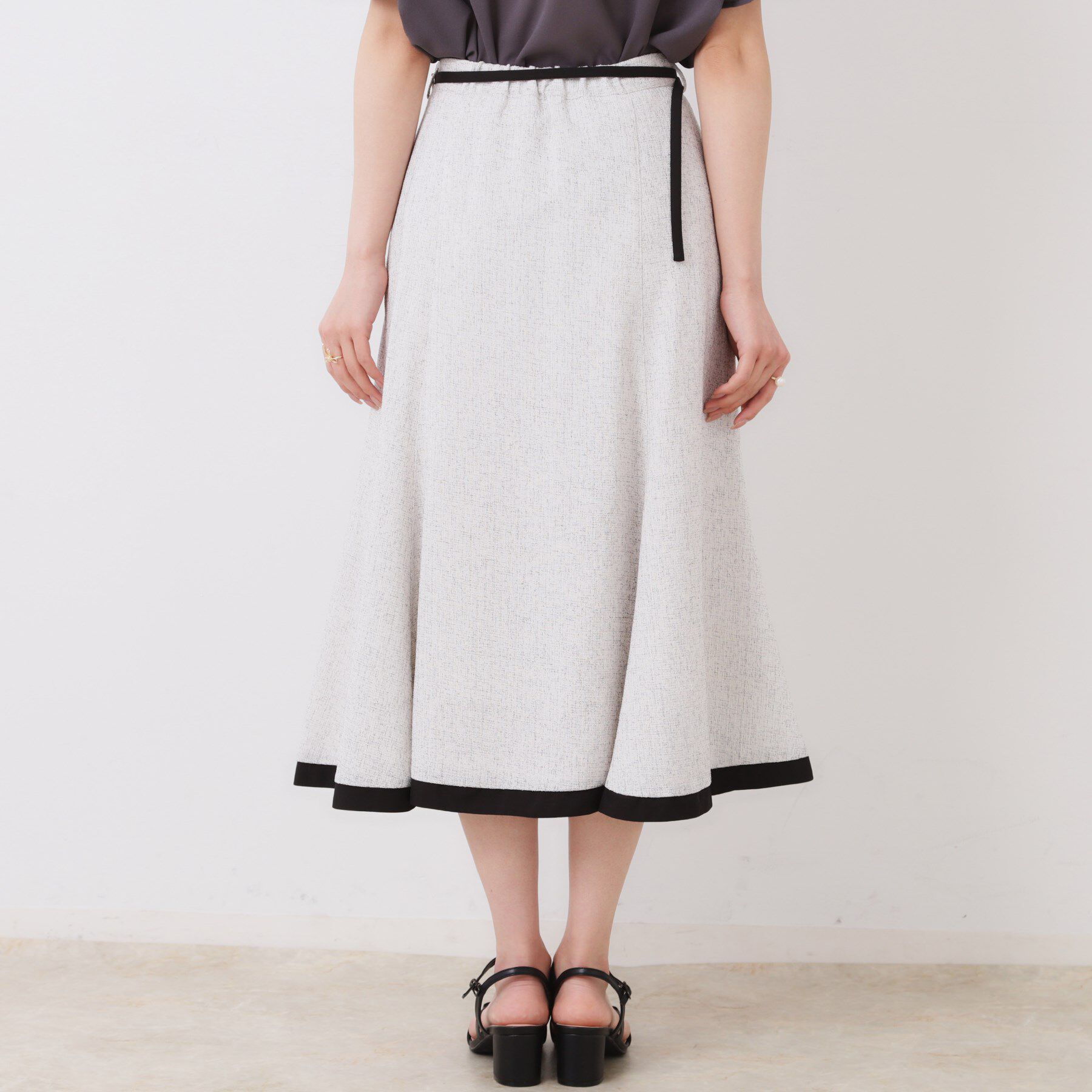 Couture broach「【洗える・きれいめ・通勤】サマーツイード配色フレアスカート」|スカート|