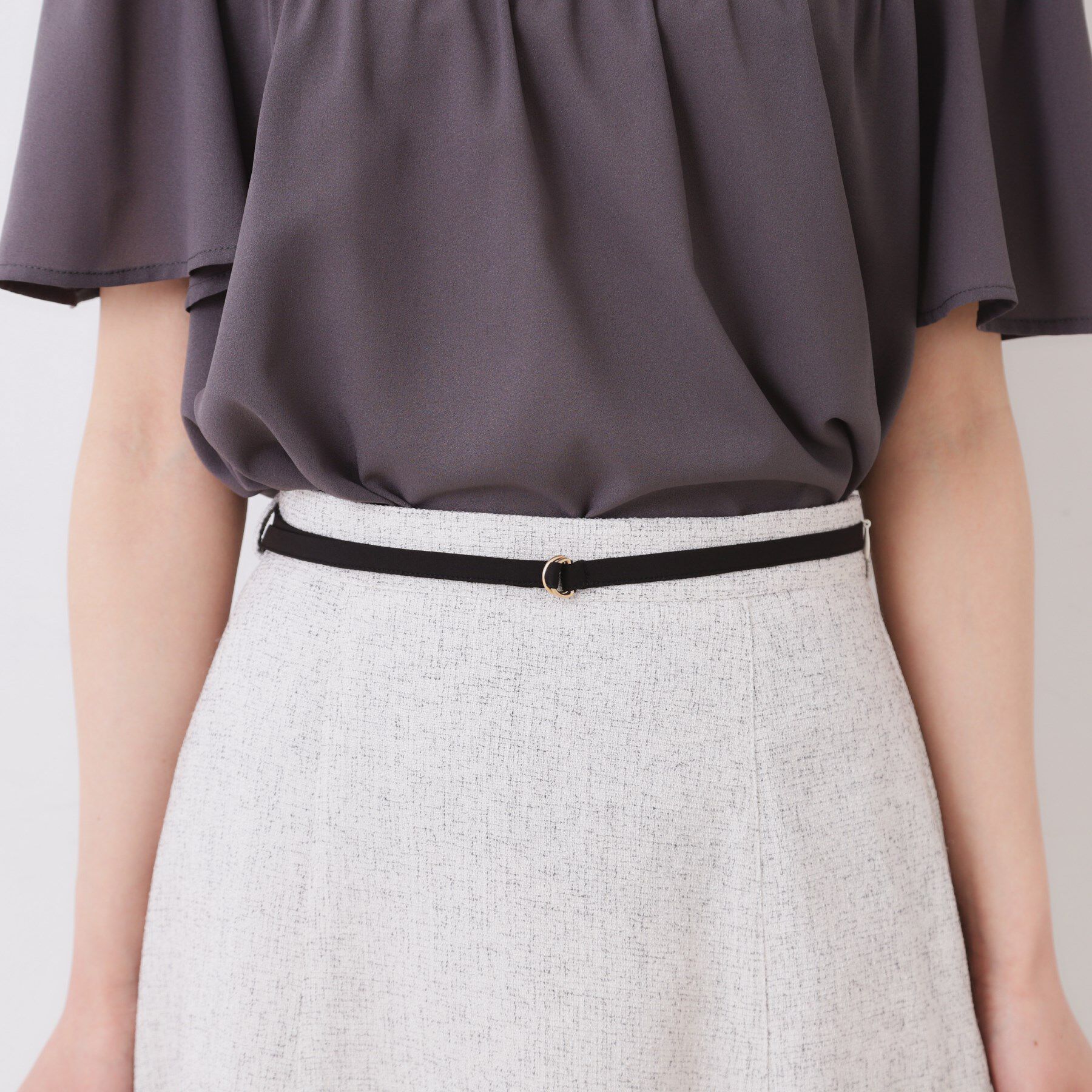 Couture broach「【洗える・きれいめ・通勤】サマーツイード配色フレアスカート」|スカート|