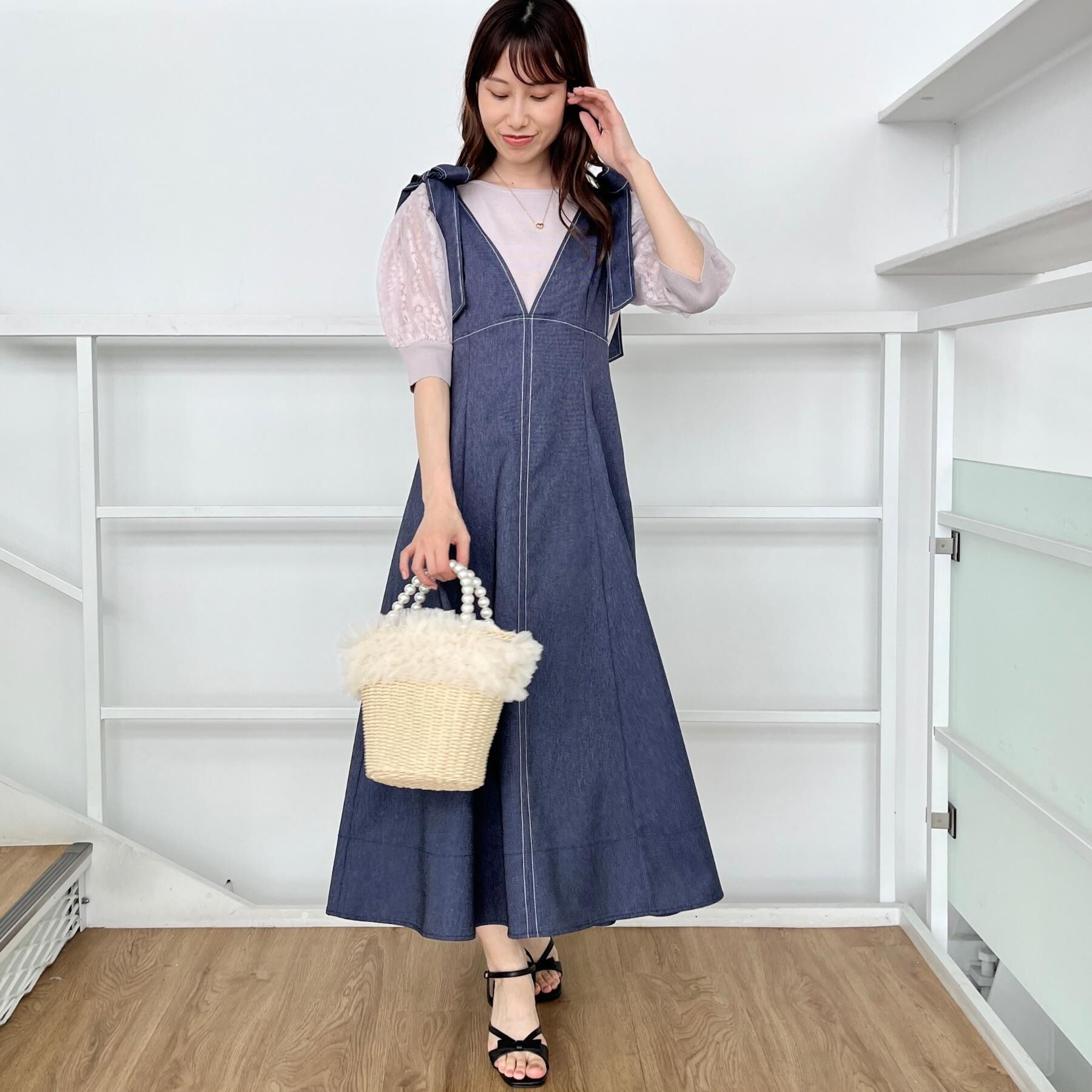 Couture broach「【洗える・UV機能・通勤】オーガンレース袖ニット」|ニット・セーター|