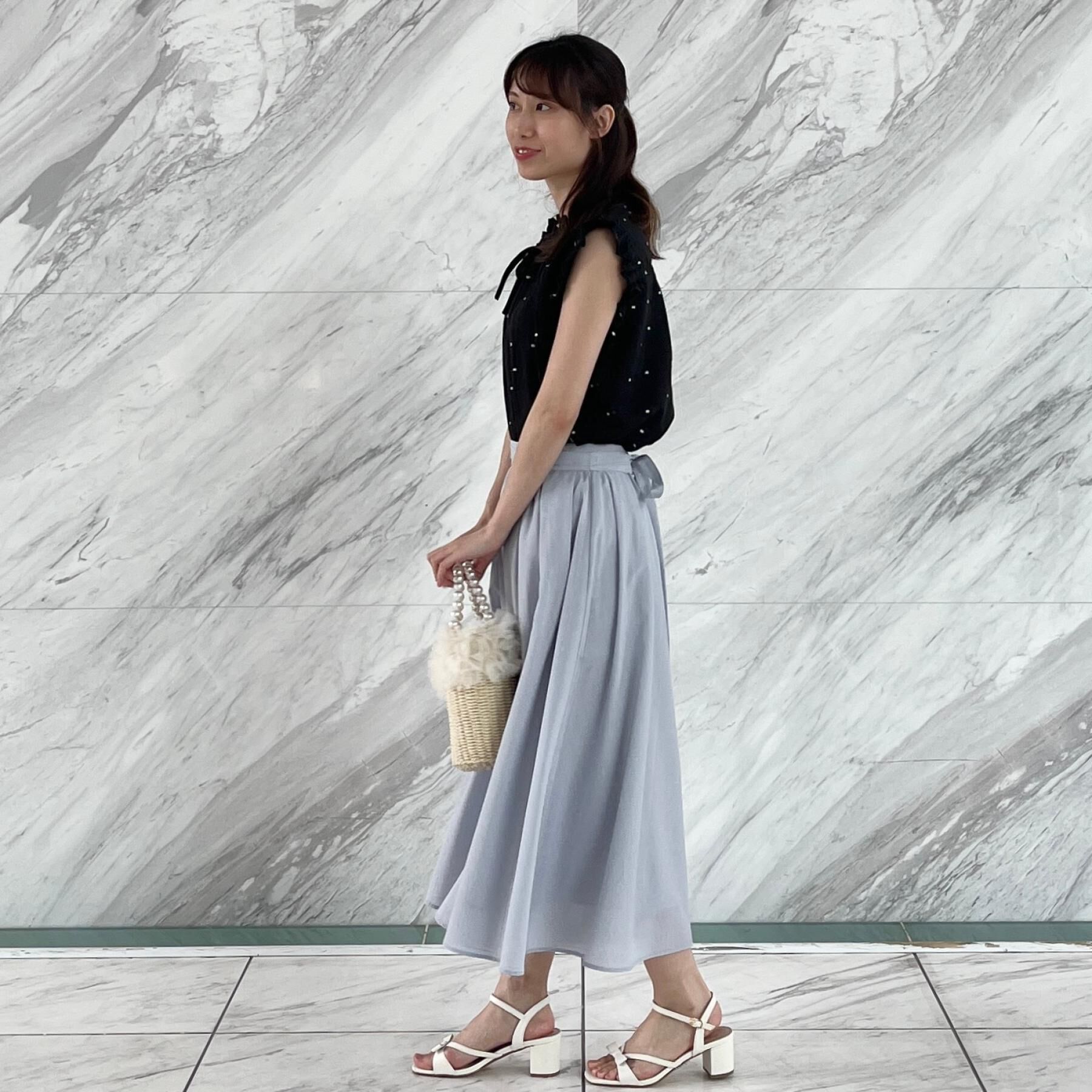 Couture broach「【マシンウォッシャブル】ドット刺繍リボンデザインブラウス」|シャツ・ブラウス|