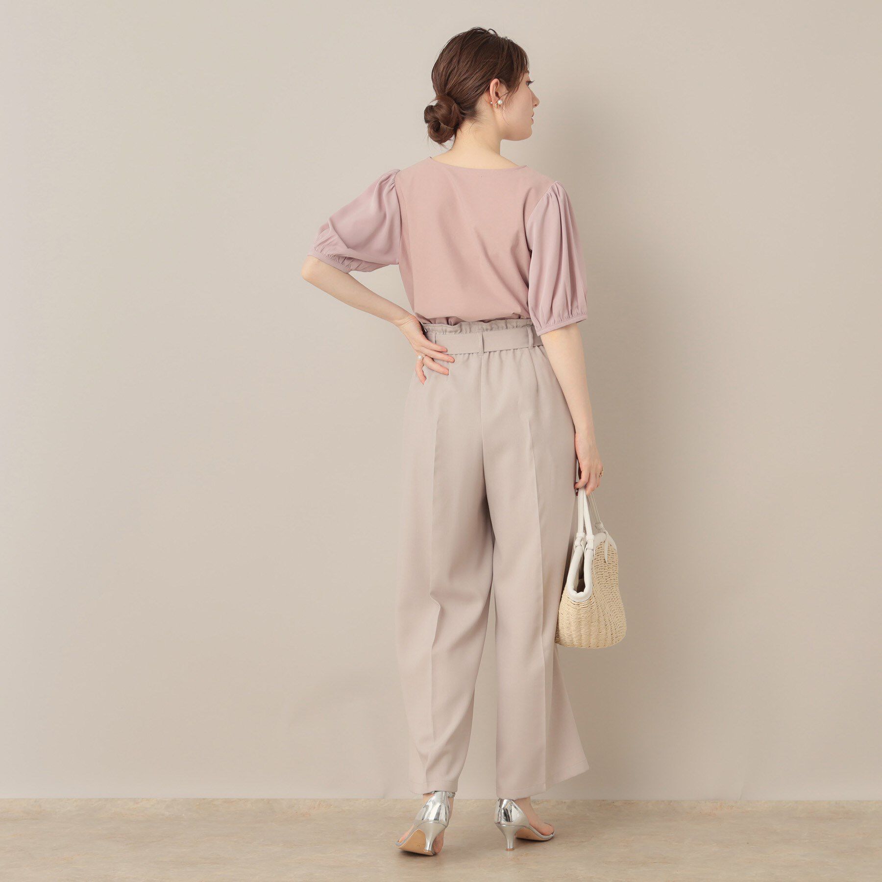 Couture broach「【接触冷感・UVカット】シフォンフラワーエンブロドッキングカットソー」|Tシャツ・カットソー|