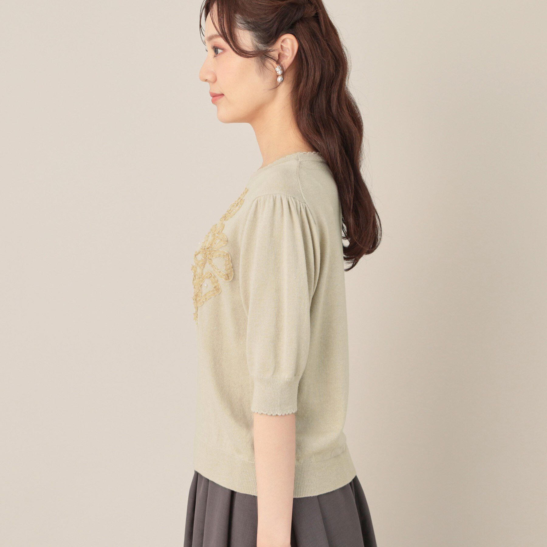 Couture broach「オーガンフリルフラワーニット」|ニット・セーター|