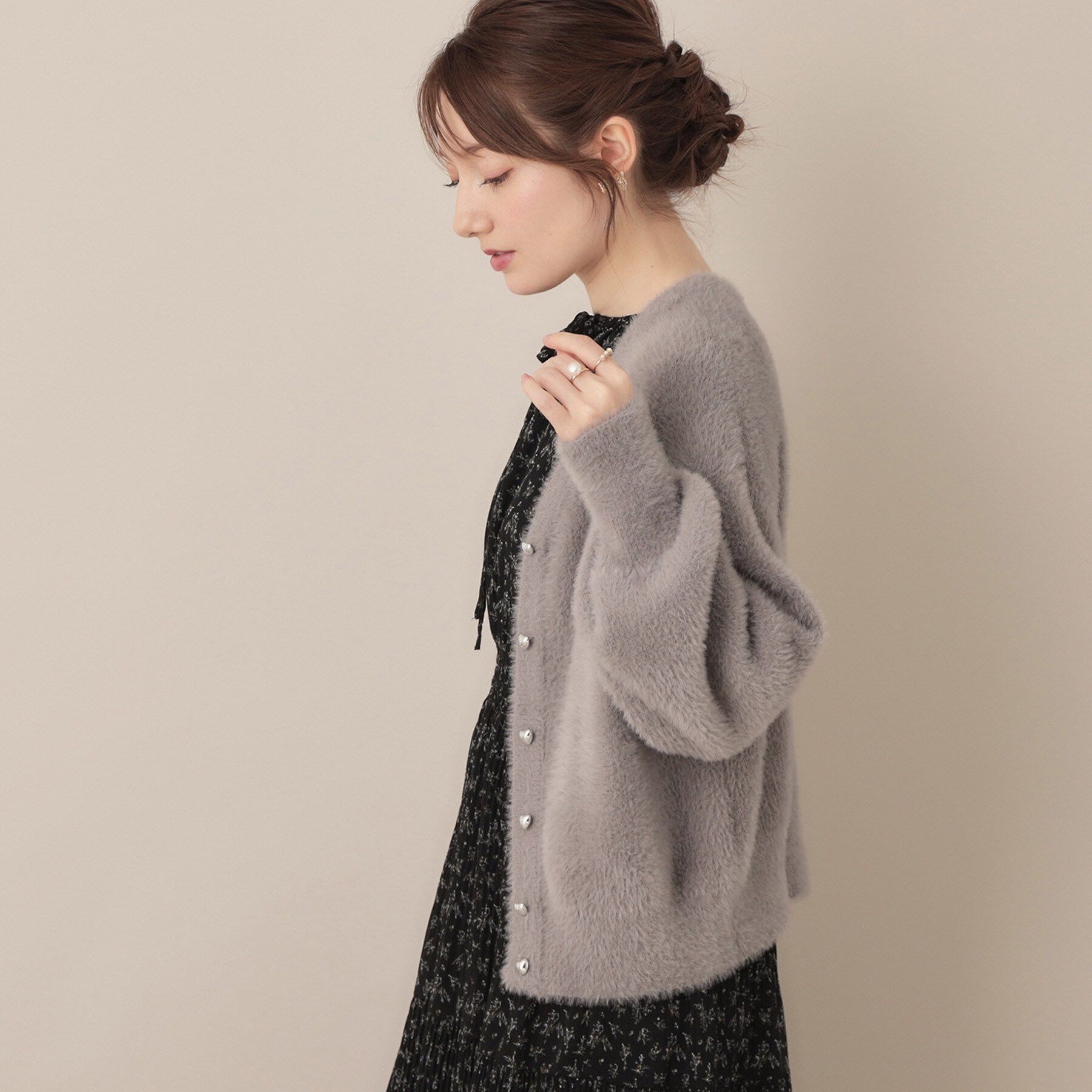 Couture broach「【ふわふわ/前後2WAY】フェザーカーディトップス」|カーディガン|