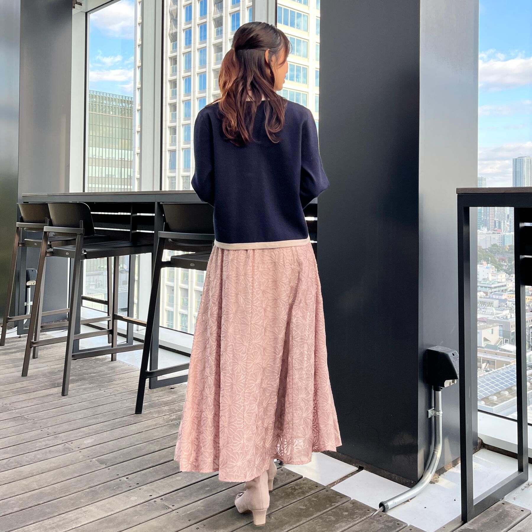 Couture broach「【ハレの日・通勤・着映え】配色 総針カーディガン」|カーディガン|