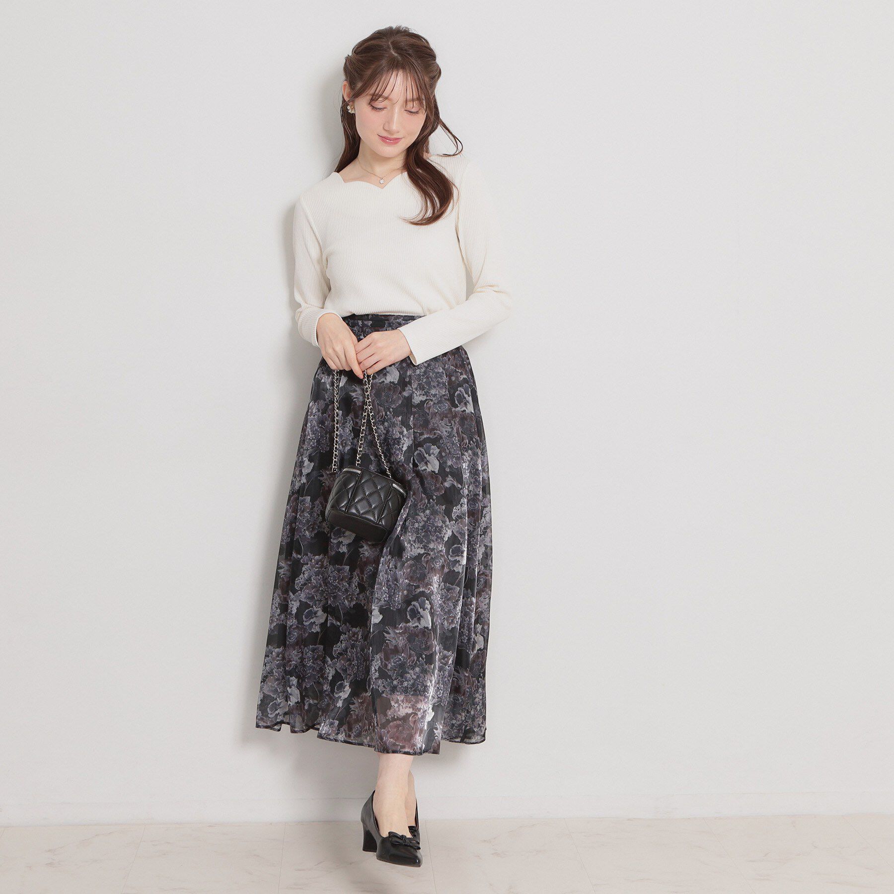 Couture broach「【洗える】ハートネック テレコプルオーバー」|Tシャツ・カットソー|