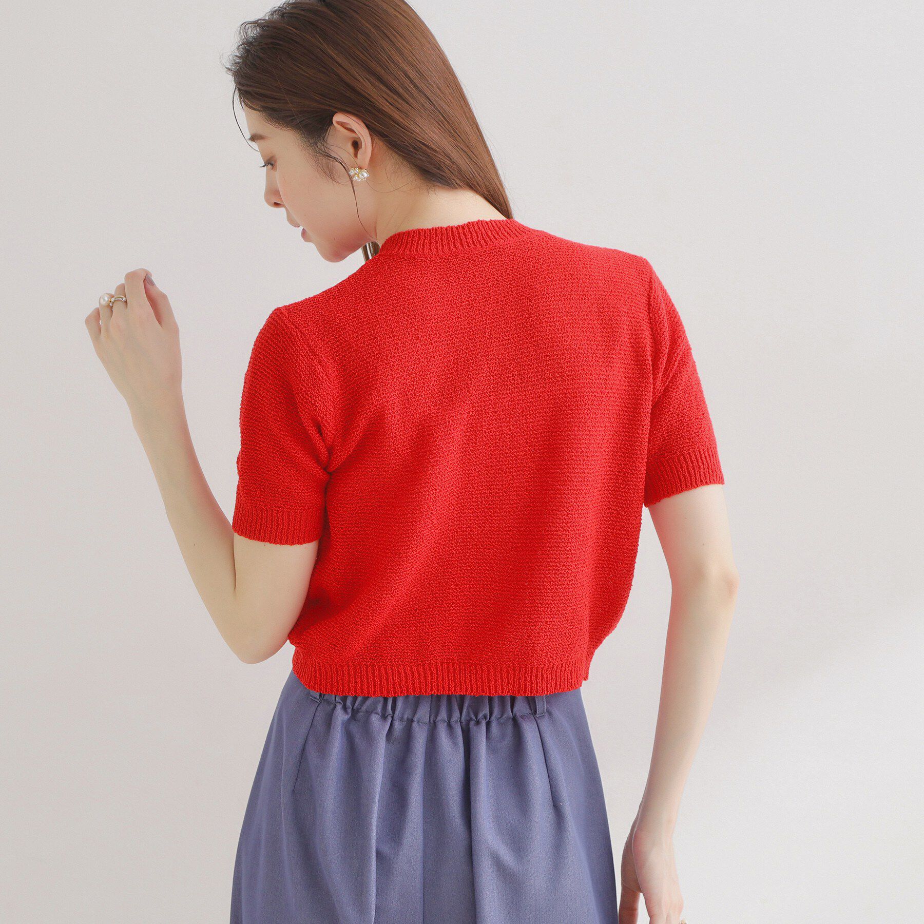 Couture broach「ポケット付き半袖カーディガン」|カーディガン|