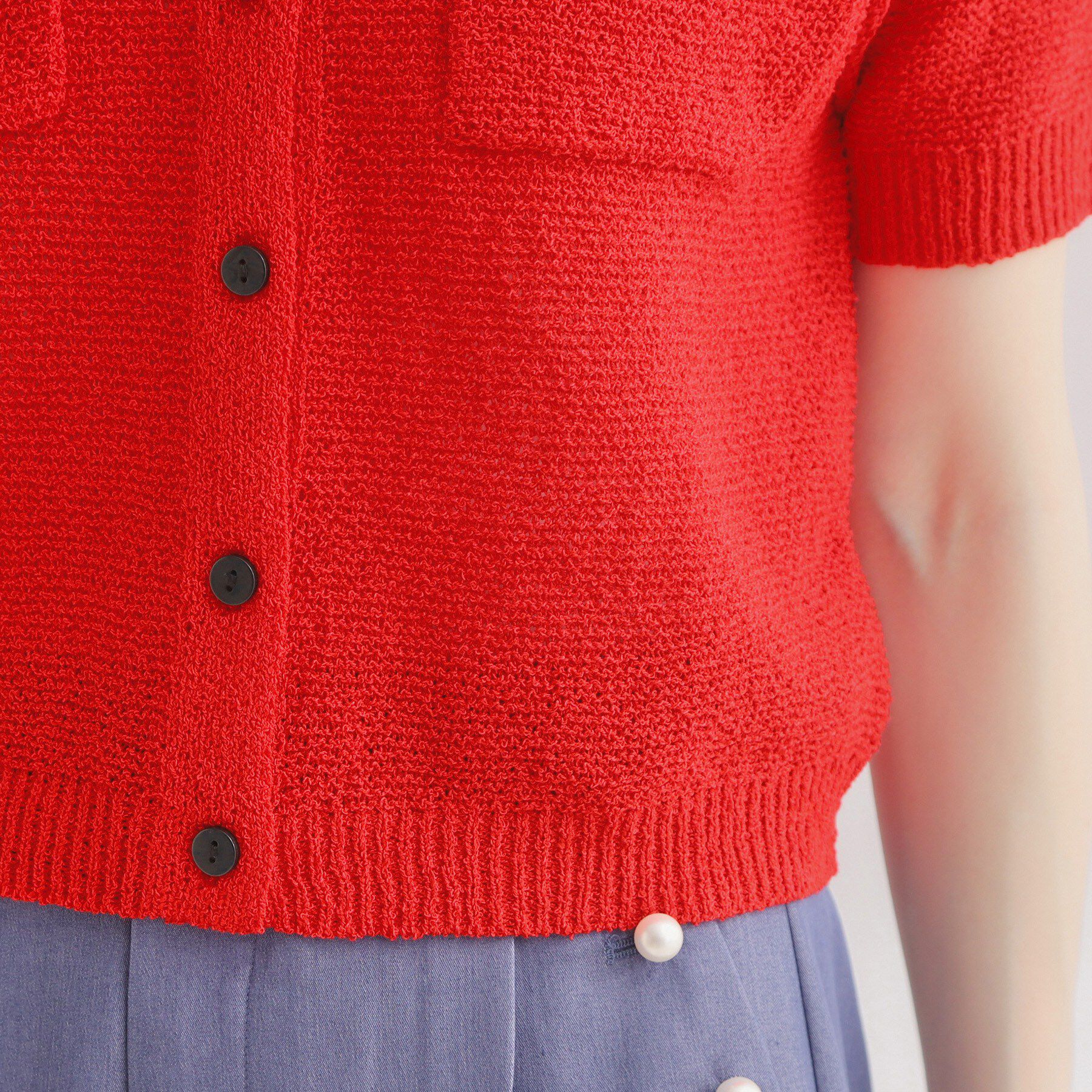 Couture broach「ポケット付き半袖カーディガン」|カーディガン|