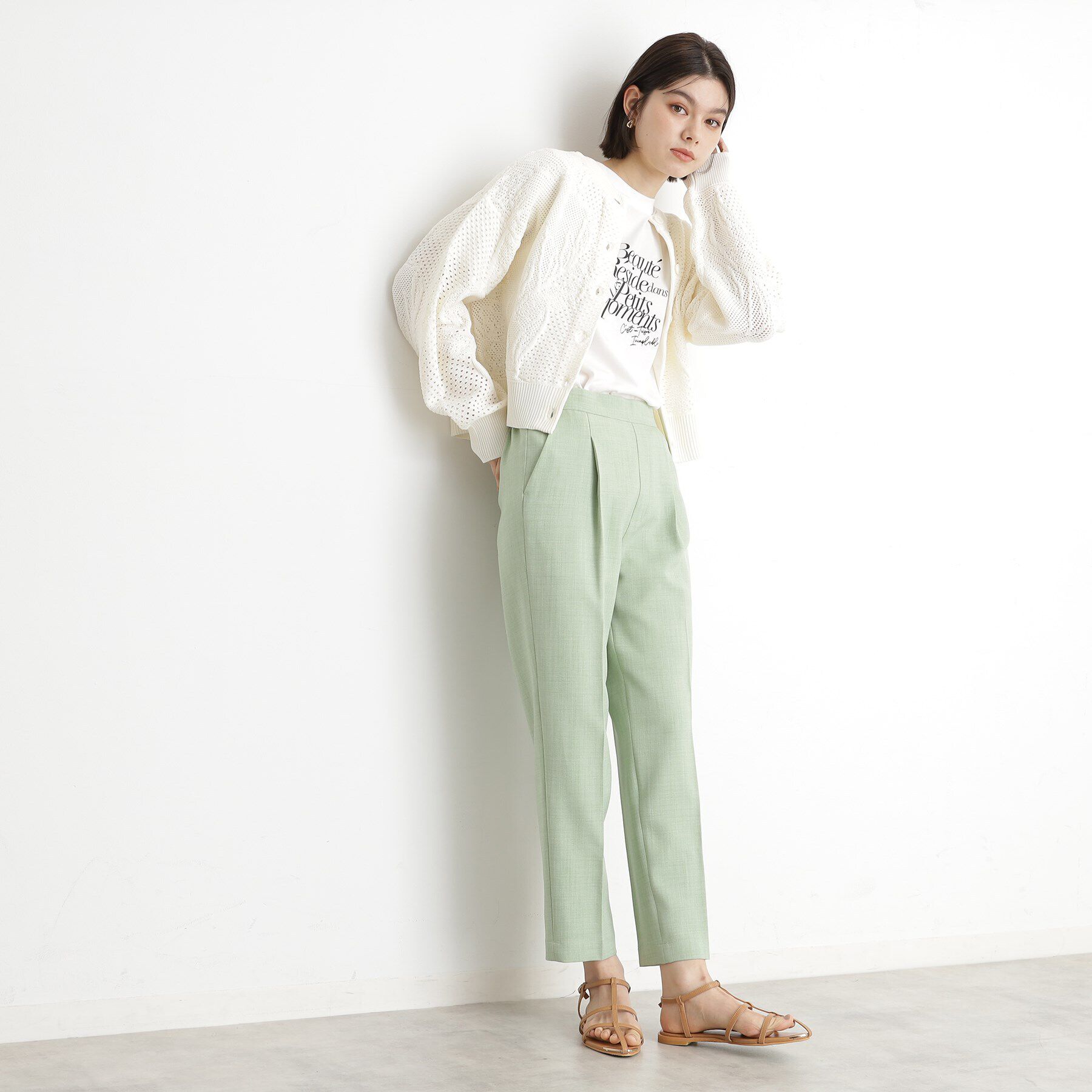 THE SHOP TK「レース編みカーディガン【前後2WAY】」|ニット・セーター|