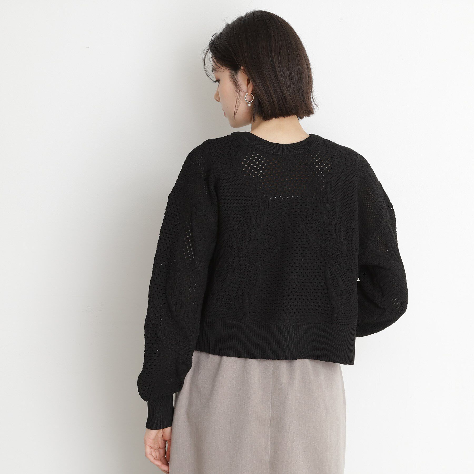 THE SHOP TK「レース編みカーディガン【前後2WAY】」|ニット・セーター|