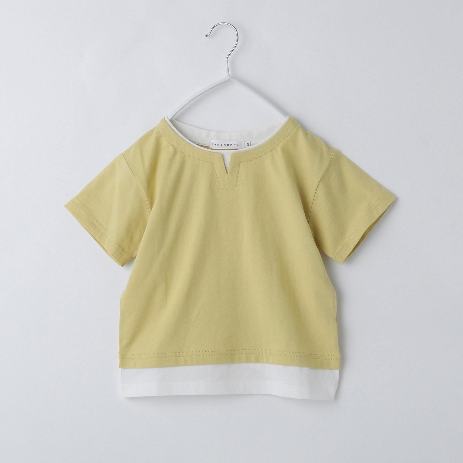 THE SHOP TK「【110-160】キーネックレイヤード風Tシャツ/洗濯機OK」|Tシャツ・カットソー|
