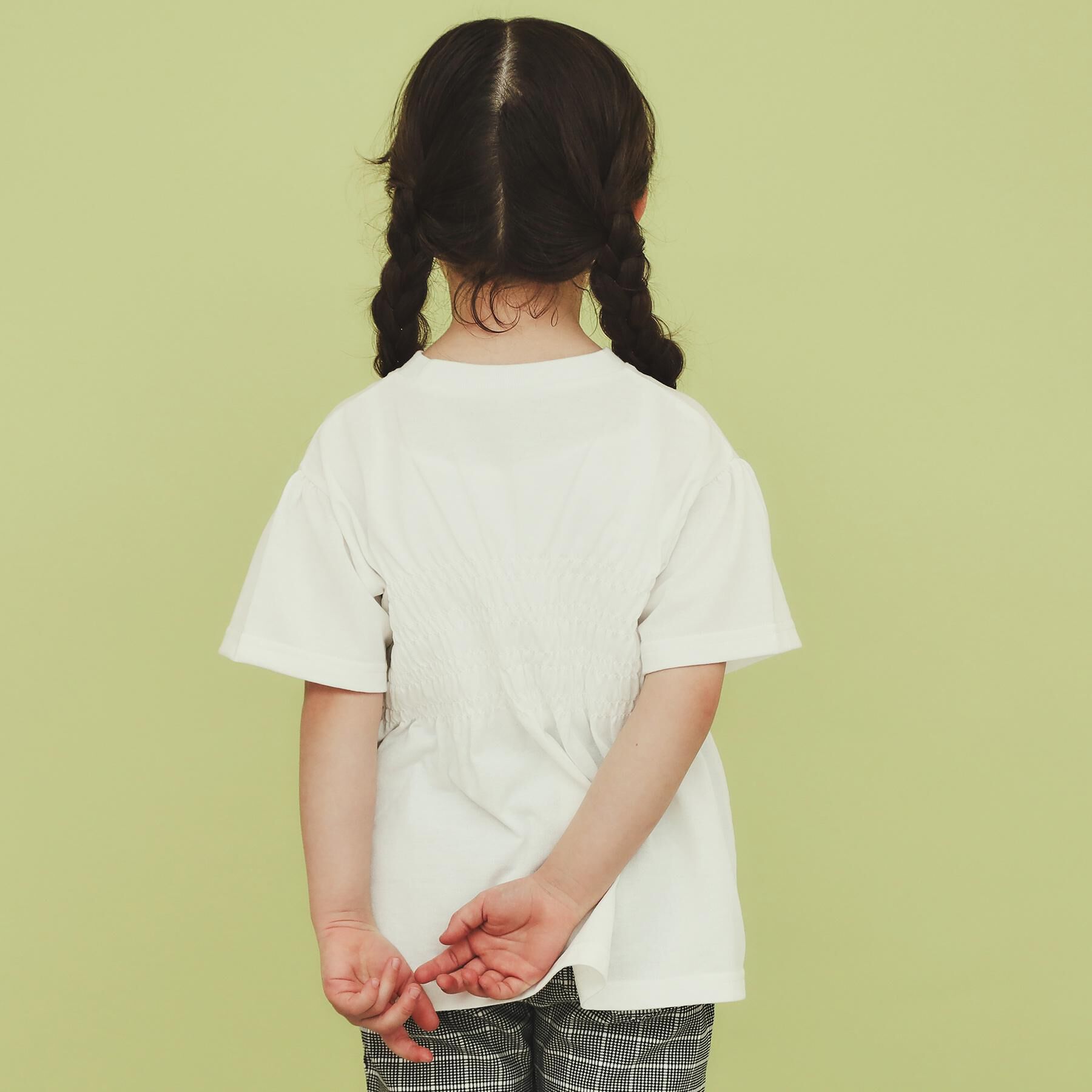 THE SHOP TK「【110-150】シャーリングロゴTシャツ/ママとおそろい・洗濯機OK」|Tシャツ・カットソー|