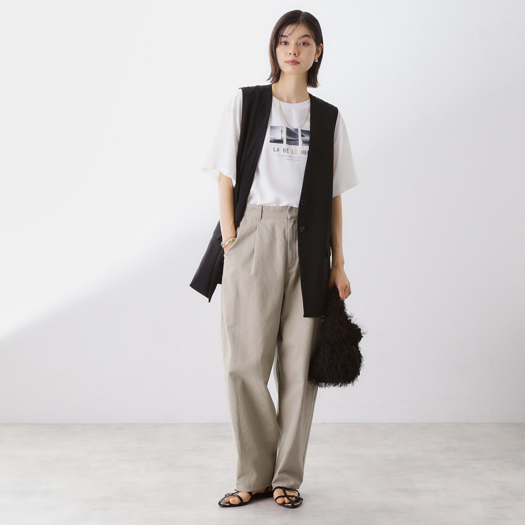 THE SHOP TK「ノーカラージレ【セットアップ可/洗濯機OK】」|ベスト・ジレ|