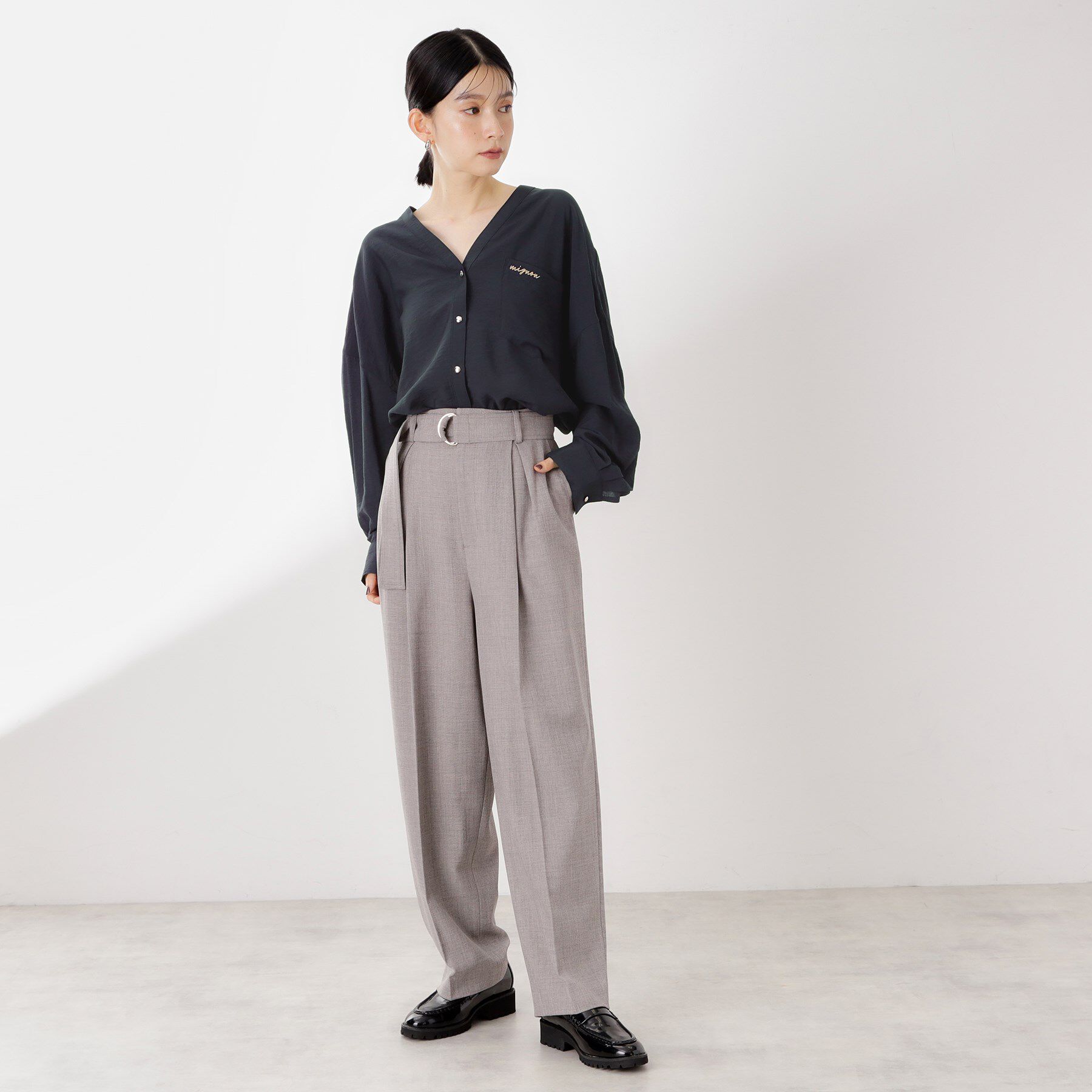 THE SHOP TK「刺繍ポケットオーバーシャツ【体型カバー/洗濯機OK】」|シャツ・ブラウス|