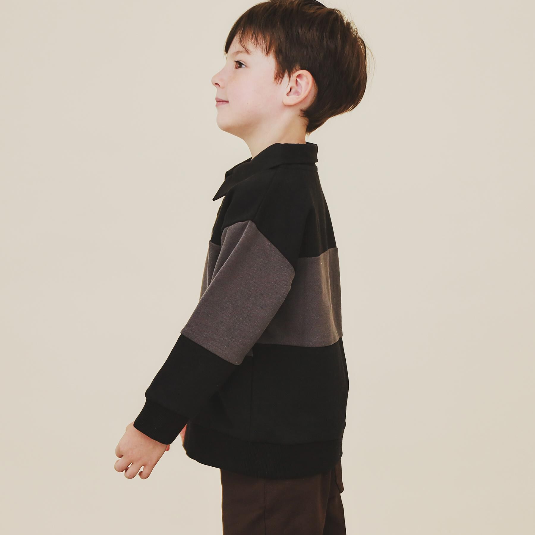 THE SHOP TK「【110-160】バイカラーラガー裏毛プルオーバー」|Tシャツ・カットソー|