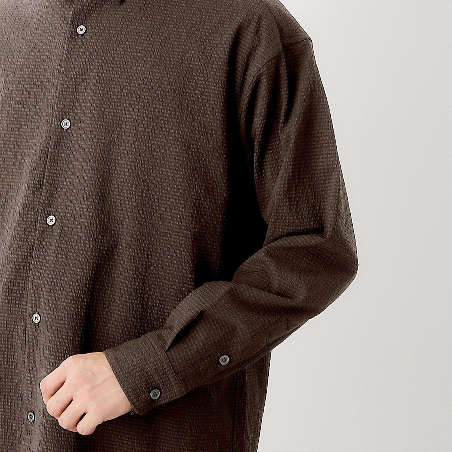 THE SHOP TK「シアサッカー長袖シャツ　【軽量/吸水速乾／イージーケア／洗濯機OK】」|シャツ・ブラウス|