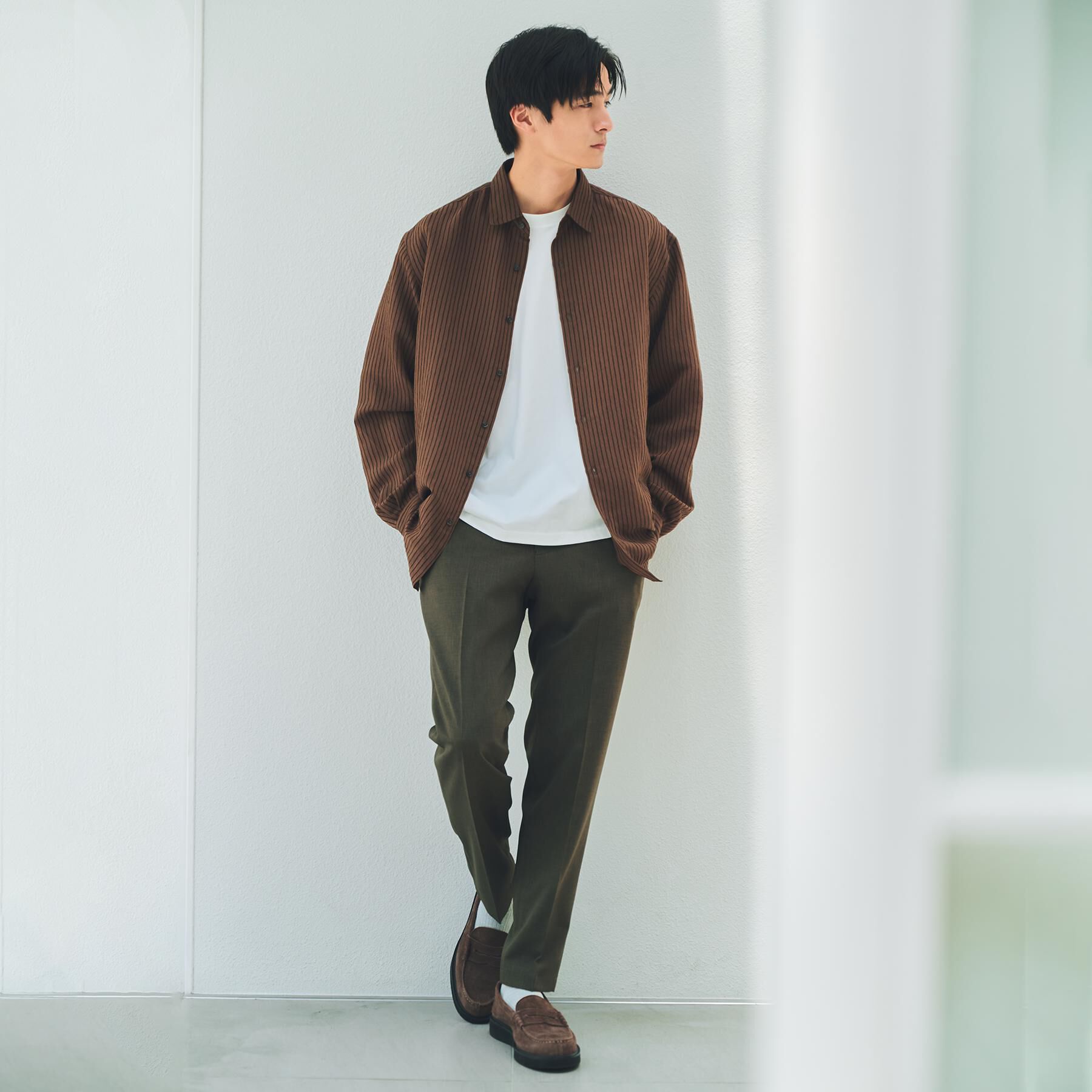 THE SHOP TK「チェック＆ストライプ アソート長袖シャツ【洗濯機OK】」|シャツ・ブラウス|