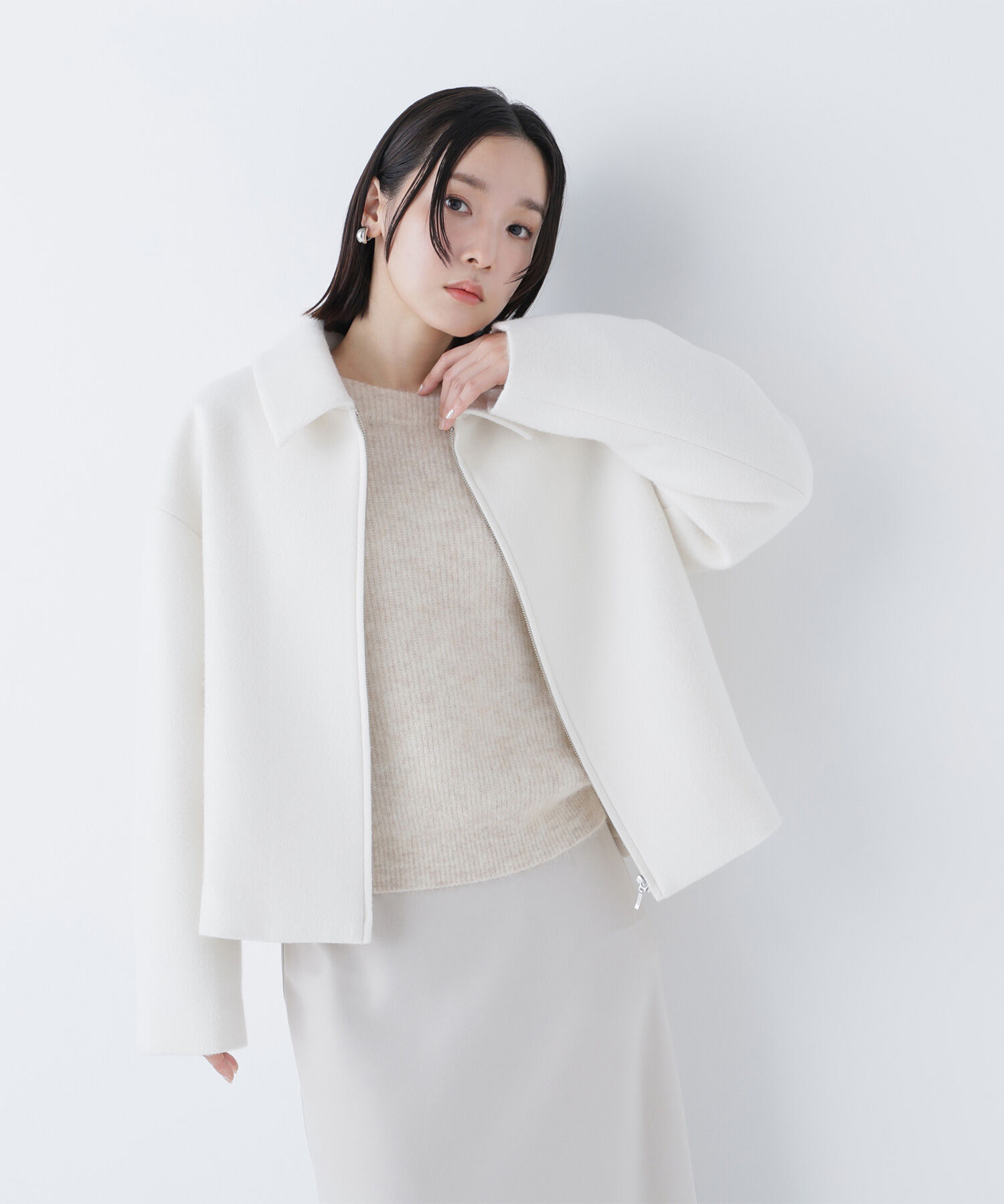  「アルパカ混クルーネックニット」|ニット・セーター|