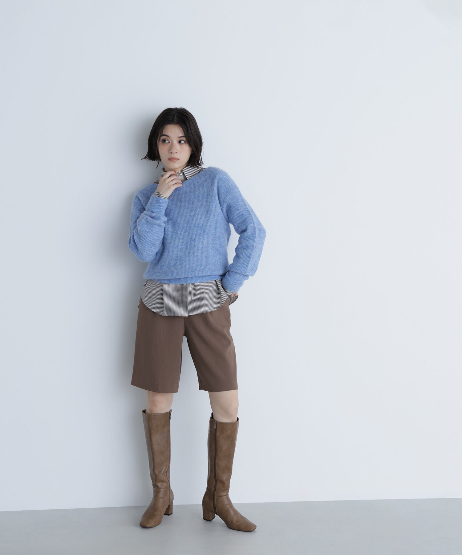  「アルパカ混クルーネックニット」|ニット・セーター|