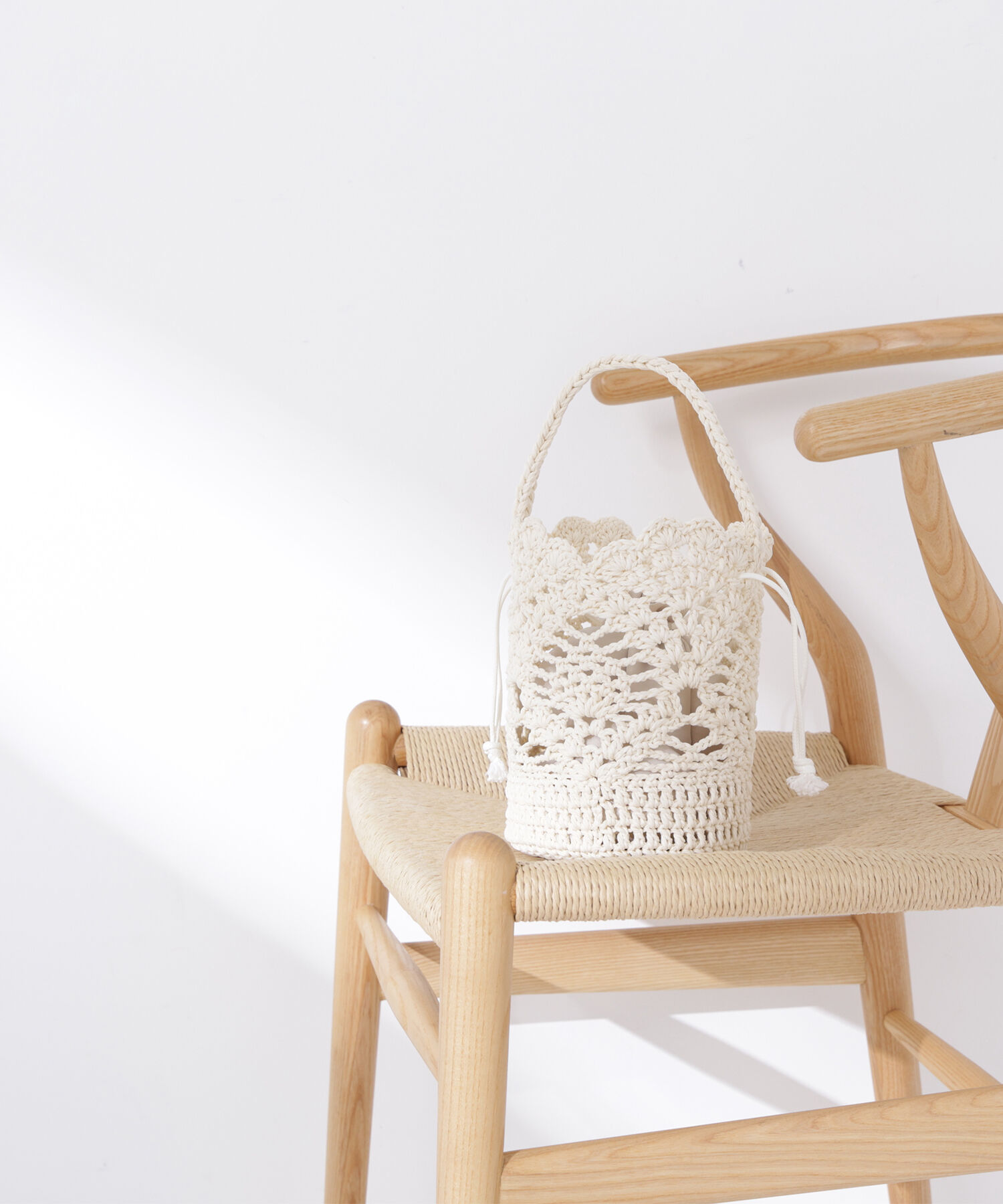  「クロシェバケットバッグ」|トートバッグ|シロ