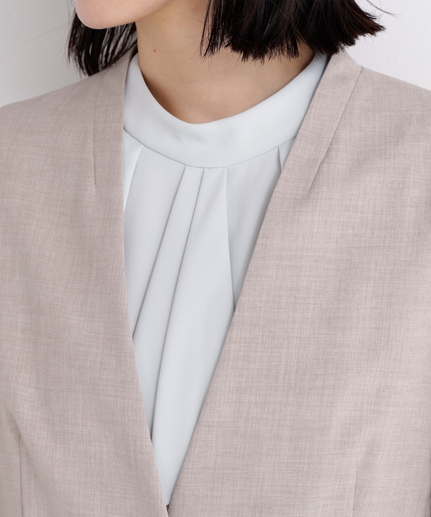  「リネンライク SETUP ノーカラージャケット」|その他|