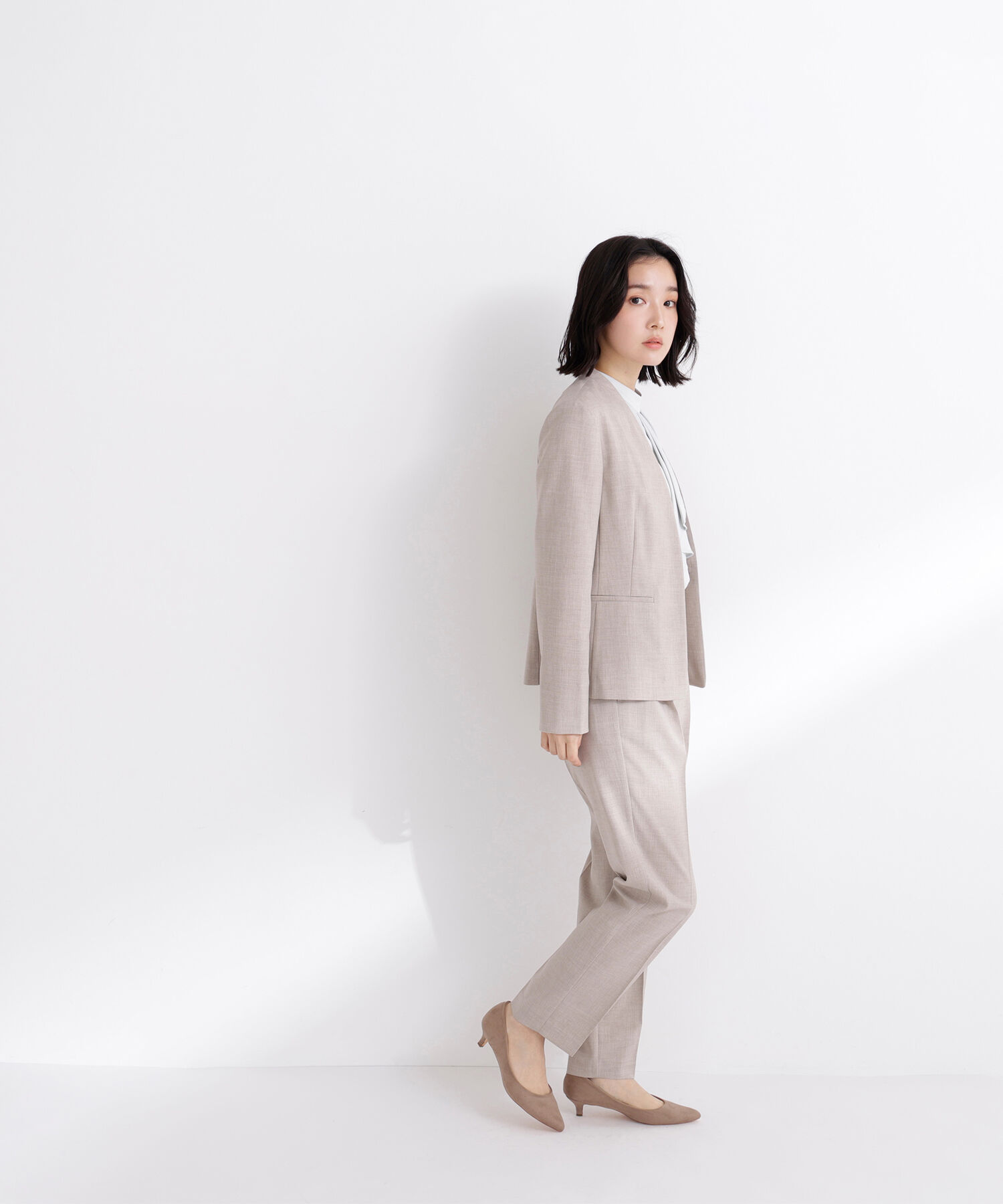  「リネンライク SETUP ノーカラージャケット」|その他|