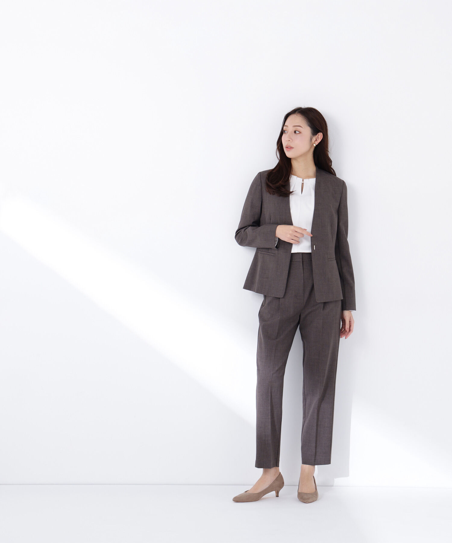  「リネンライク SETUP ノーカラージャケット」|その他|