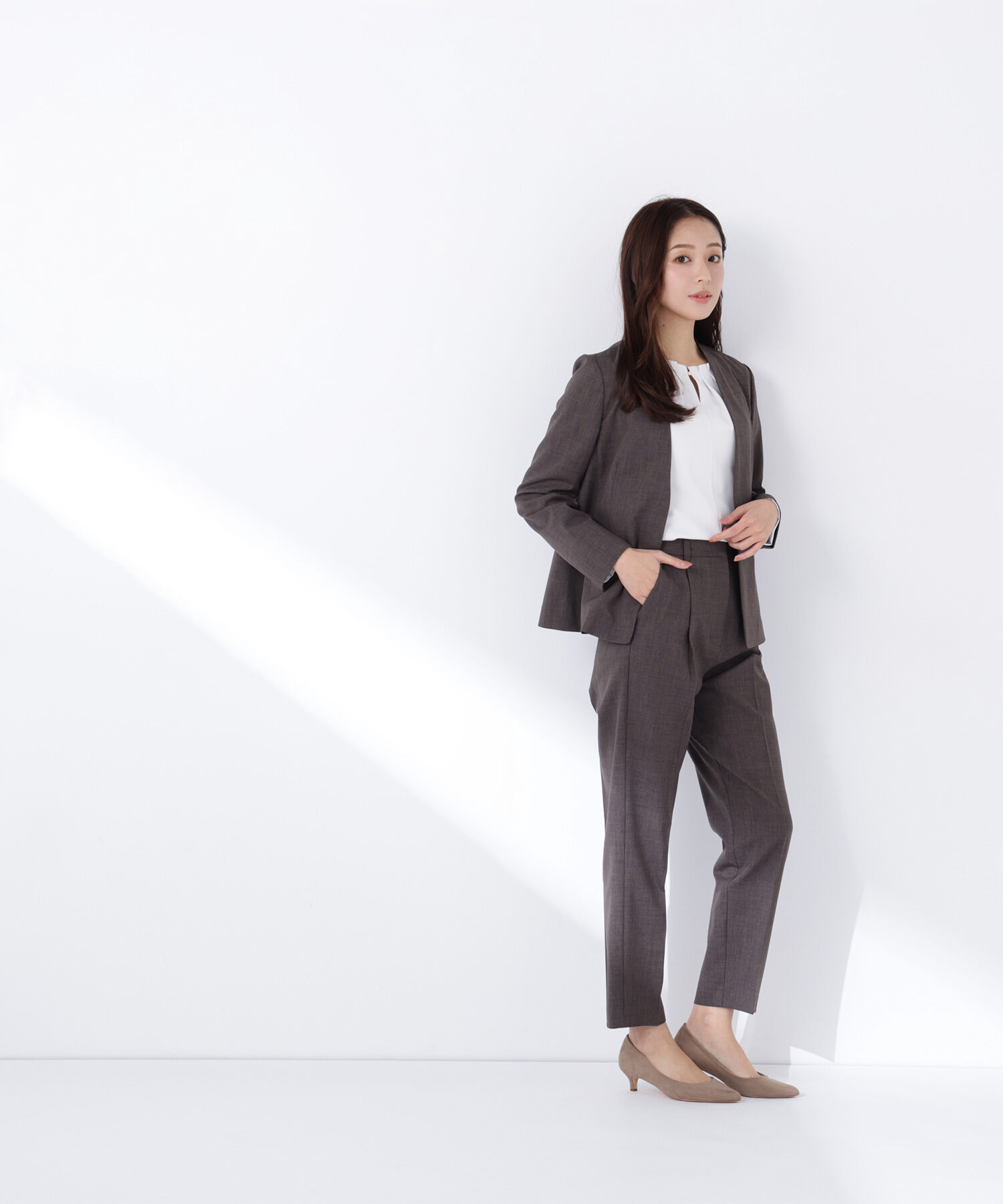  「リネンライク SETUP ノーカラージャケット」|その他|