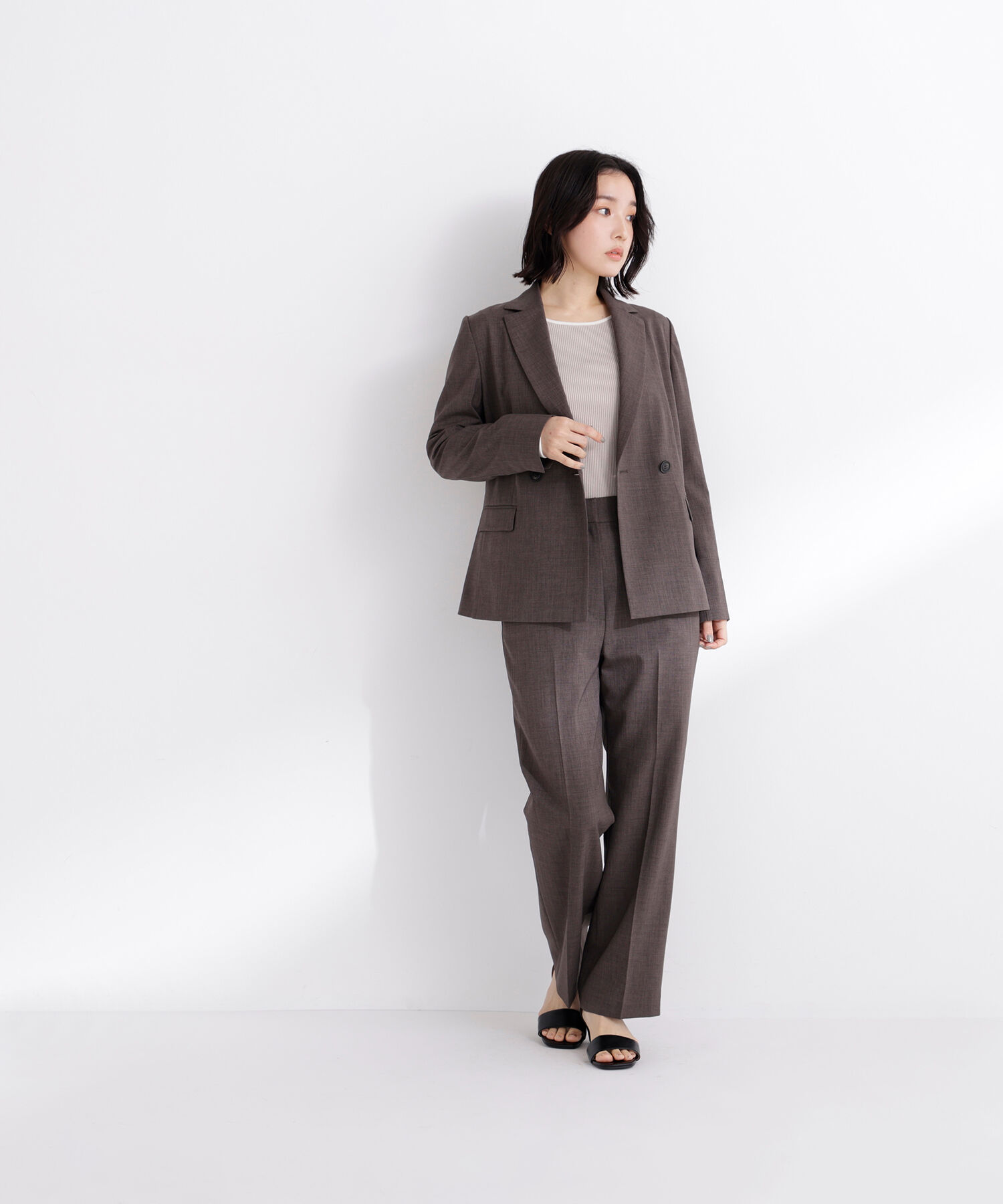  「リネンライク SETUP ダブルボタンジャケット」|その他|