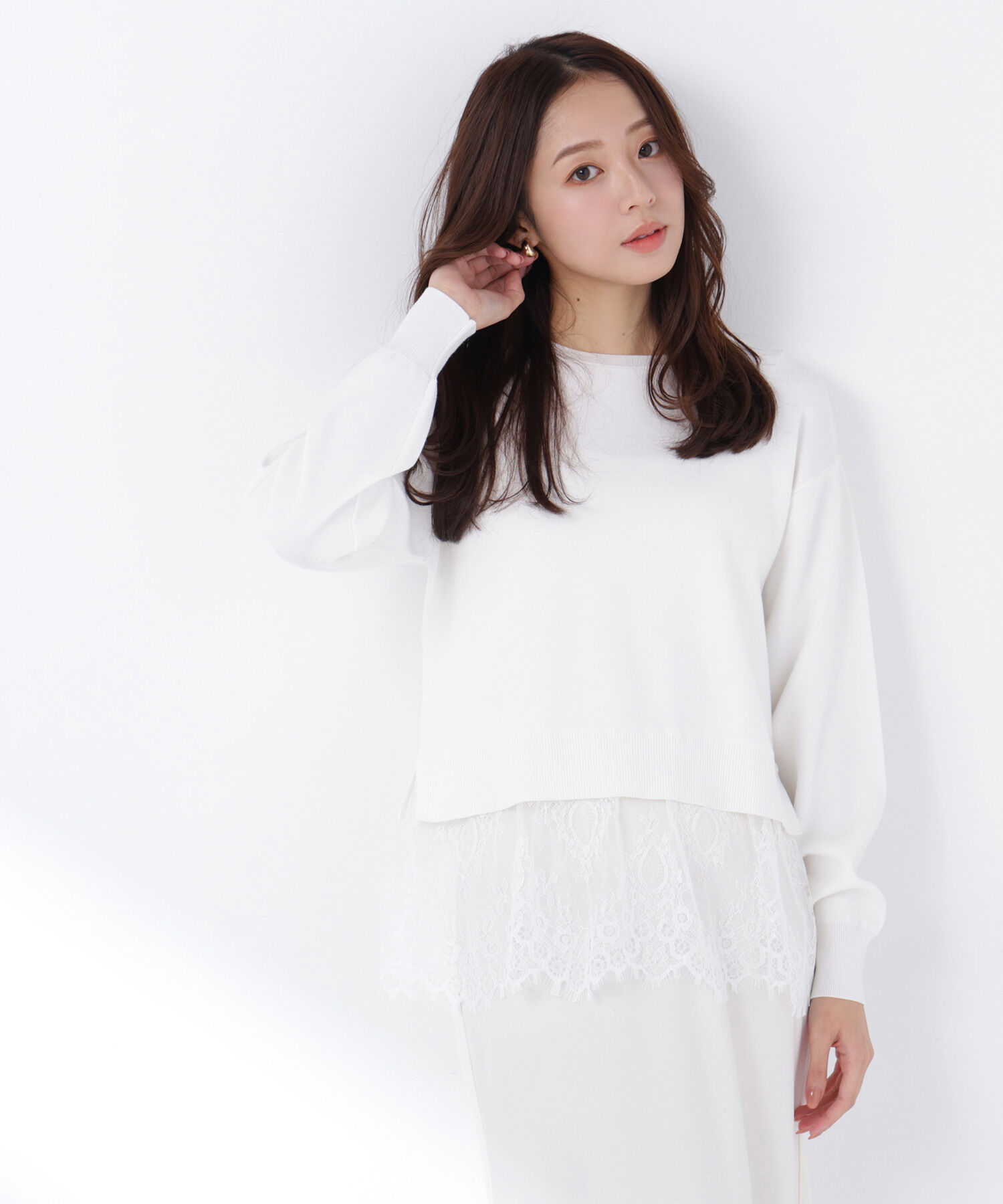  「レースドッキングニット」|ニット・セーター|