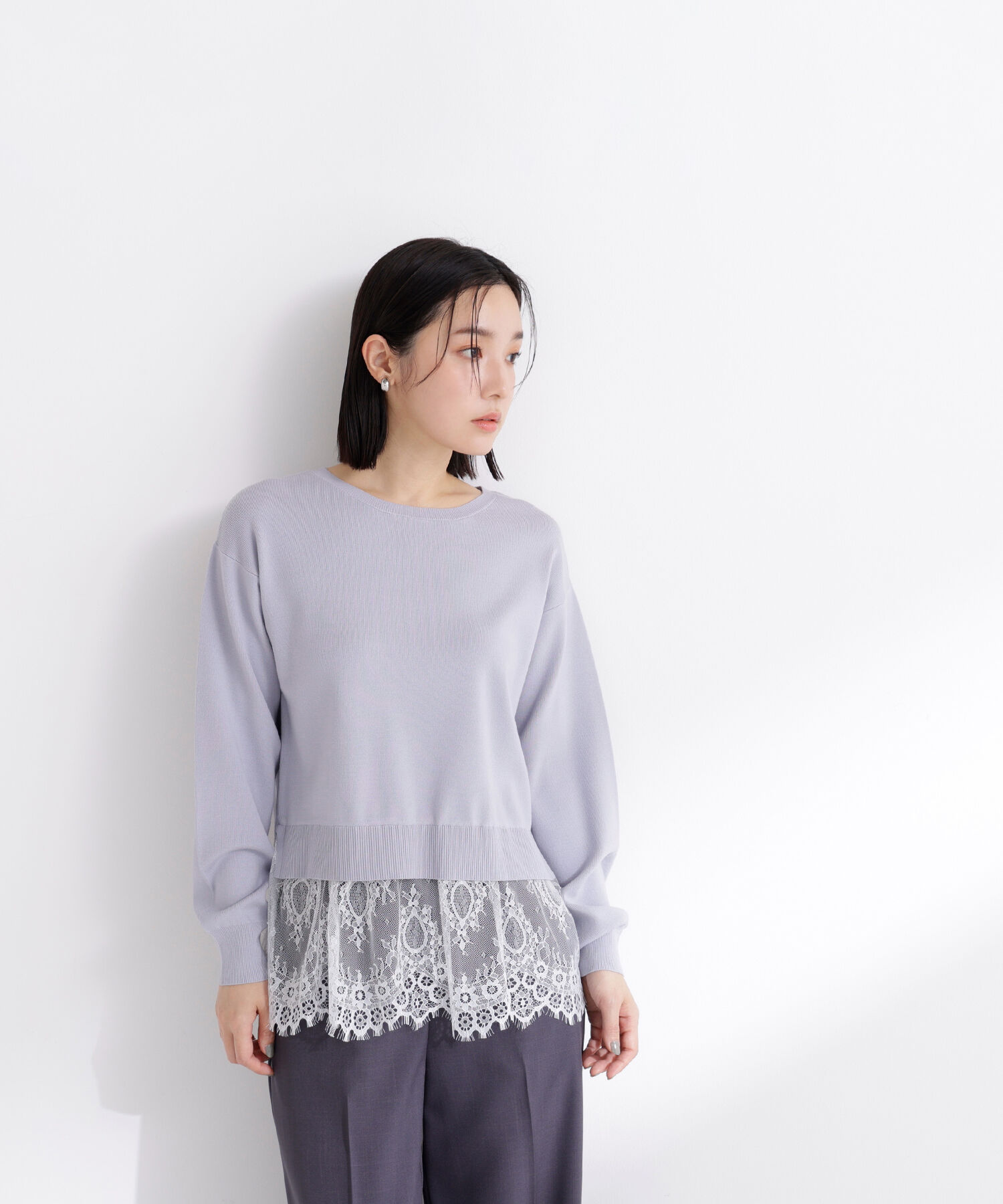  「レースドッキングニット」|ニット・セーター|