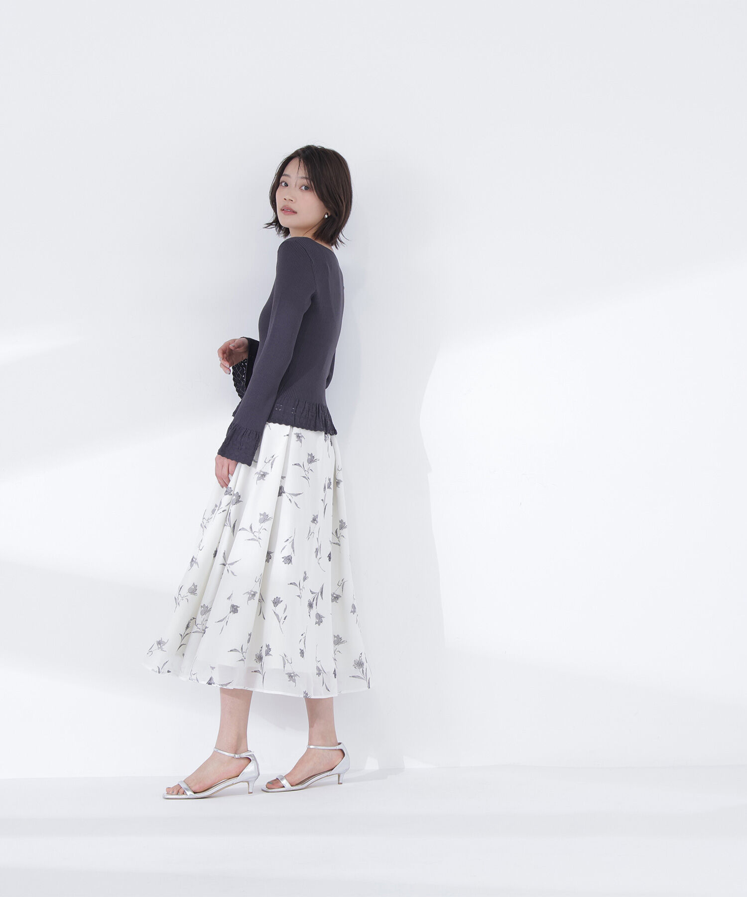  「柄編みフレアスリーブニット」|ニット・セーター|