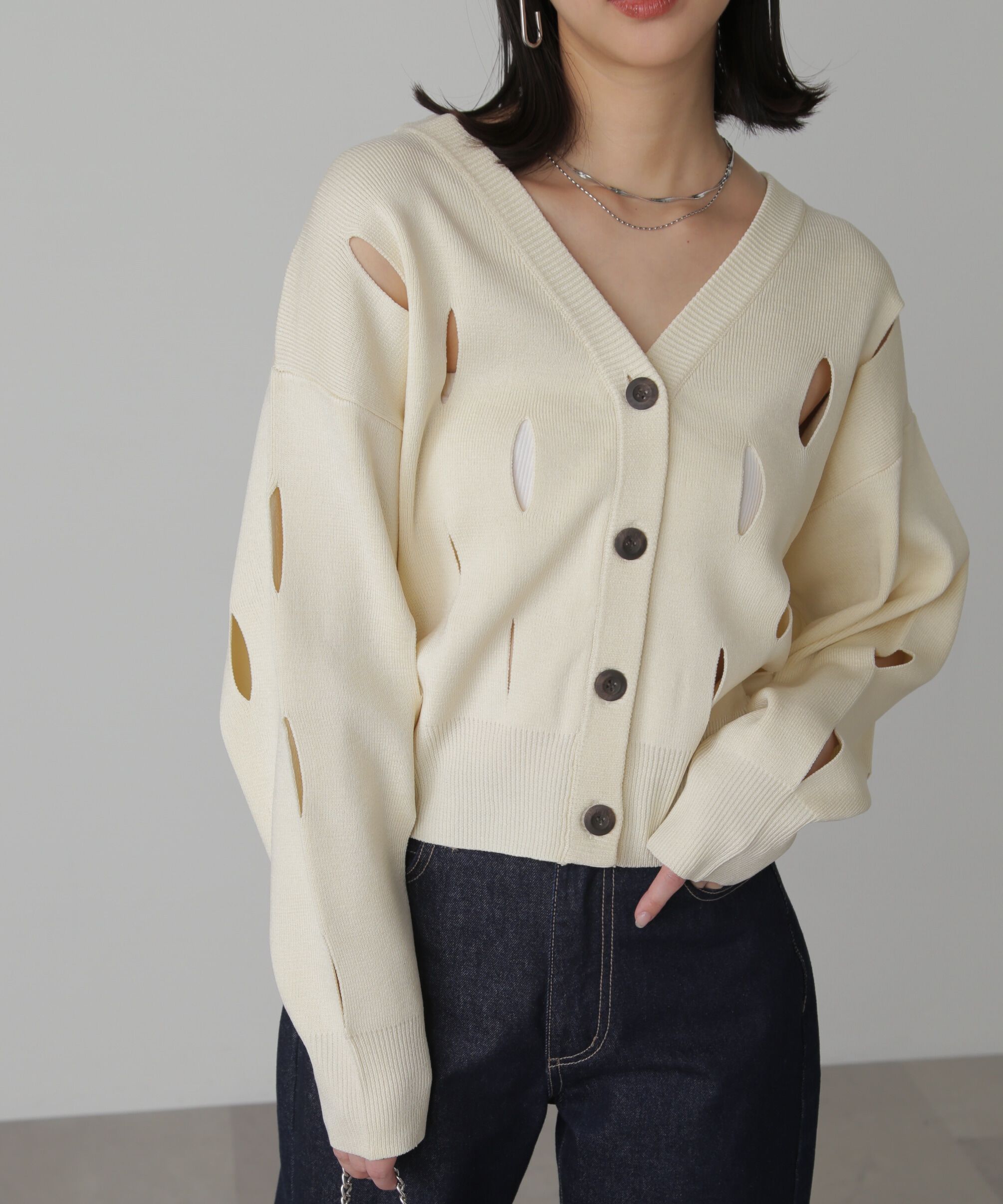  「前後2Wayカットアウトニット」|ニット・セーター|