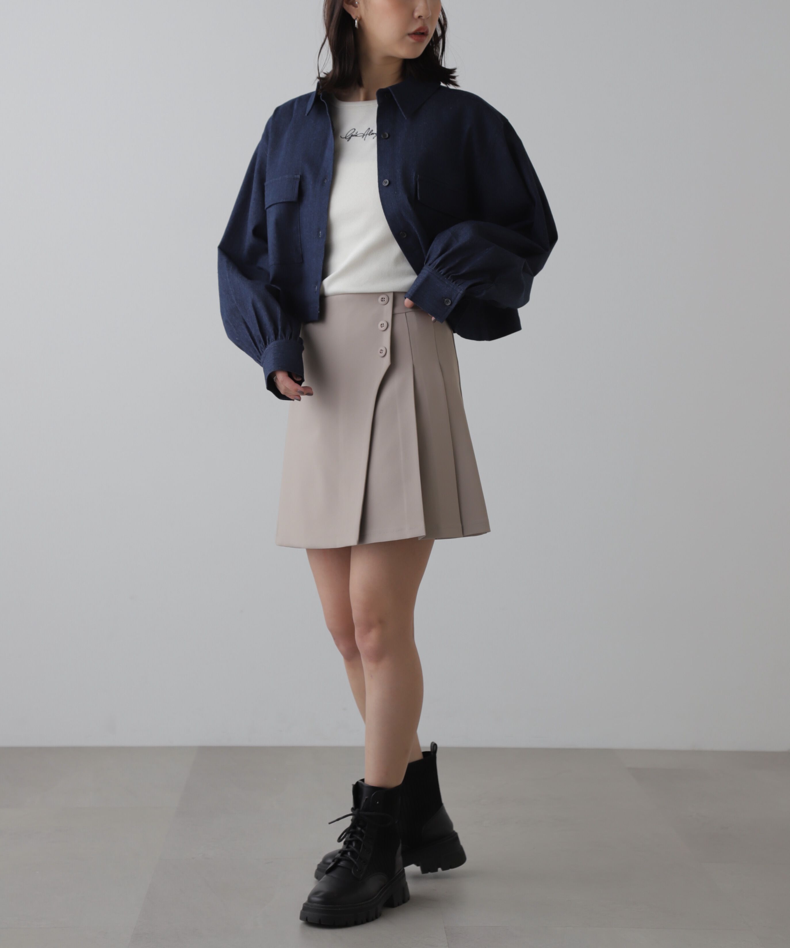  「ビッグポケットショート丈シャツ」|シャツ・ブラウス|