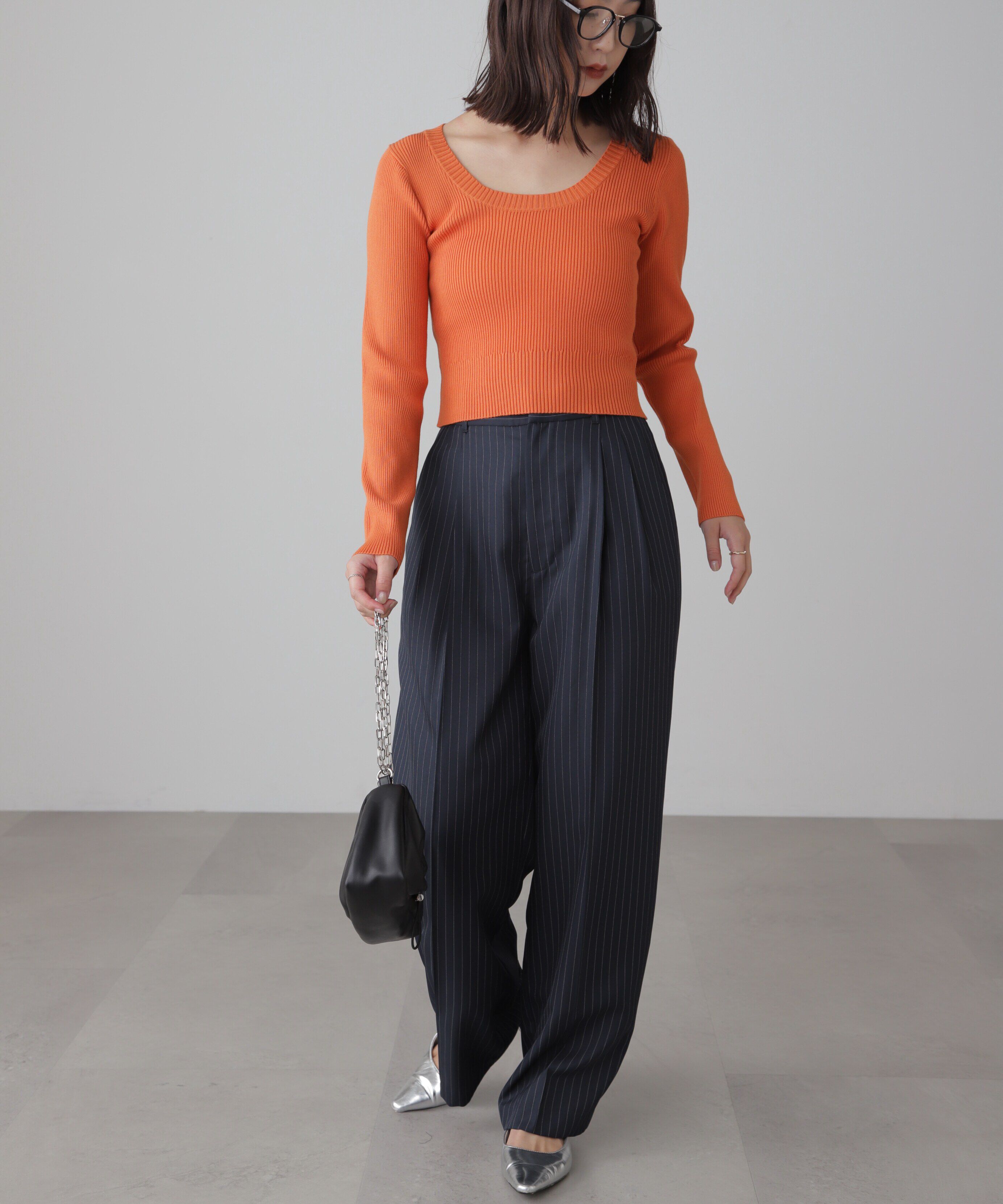  「〈洗える〉マシンウォッシャブルUネックニット」|ニット・セーター|