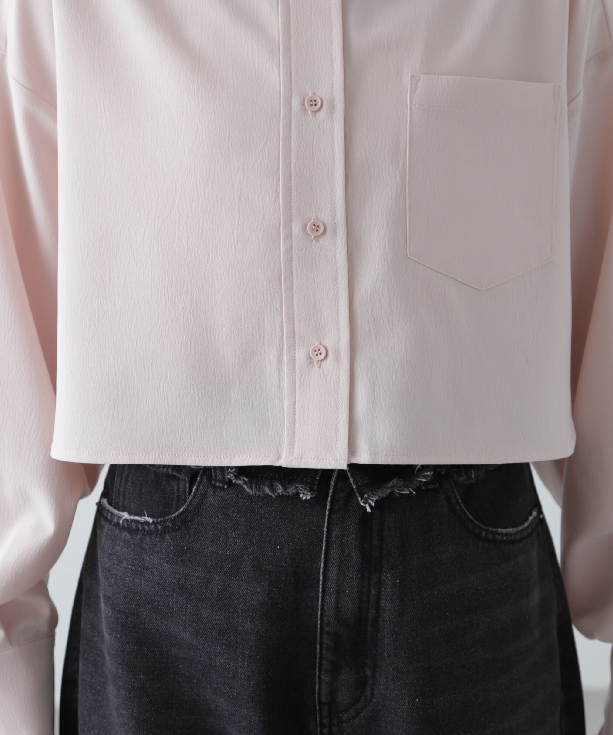  「バックレースアップショート丈シャツ」|シャツ・ブラウス|