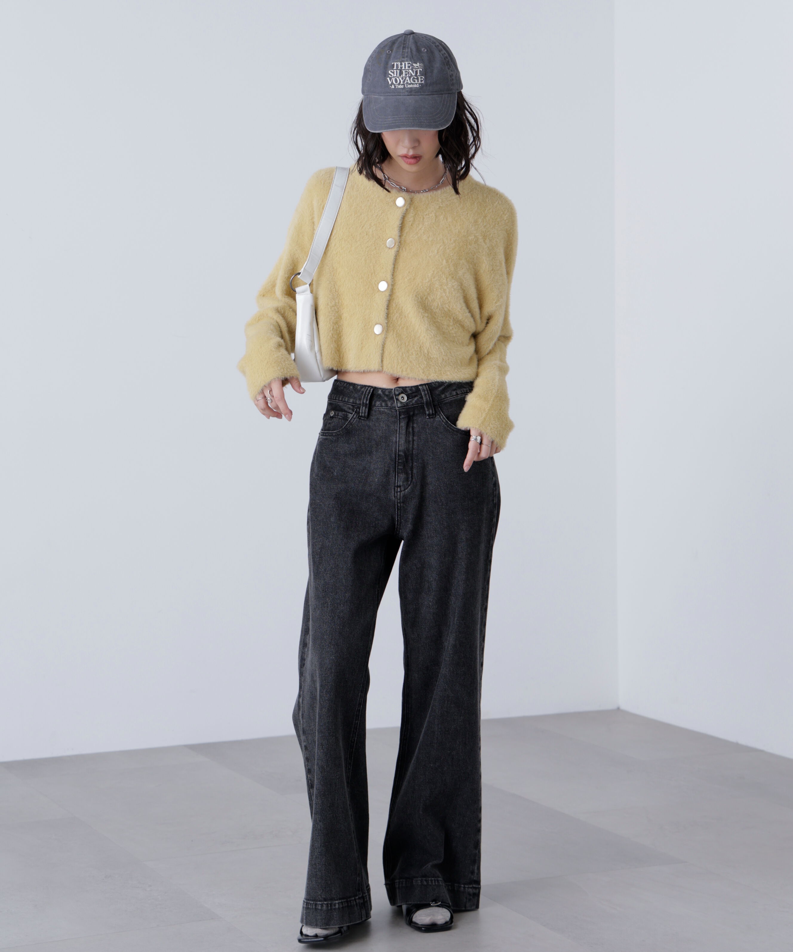  「前後2wayショートシャギー短丈ニット」|ニット・セーター|