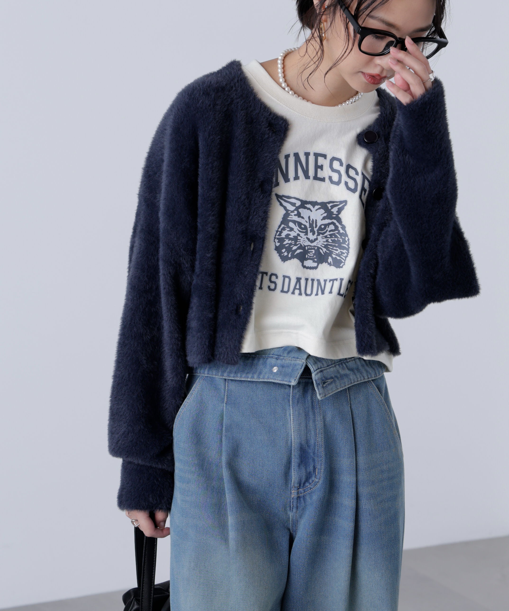  「前後2wayショートシャギー短丈ニット」|ニット・セーター|