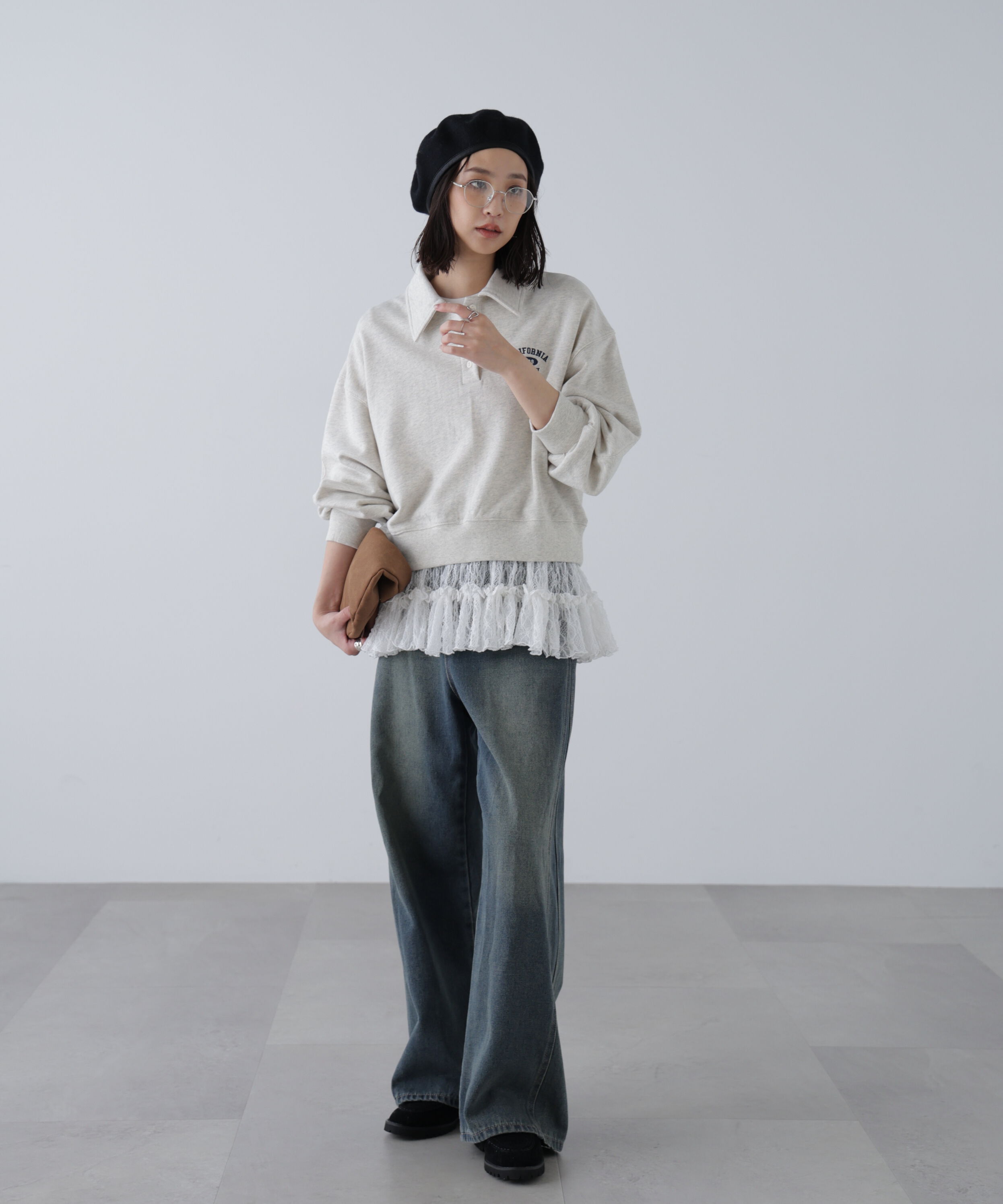  「長袖裾フリルカットソー」|Tシャツ・カットソー|