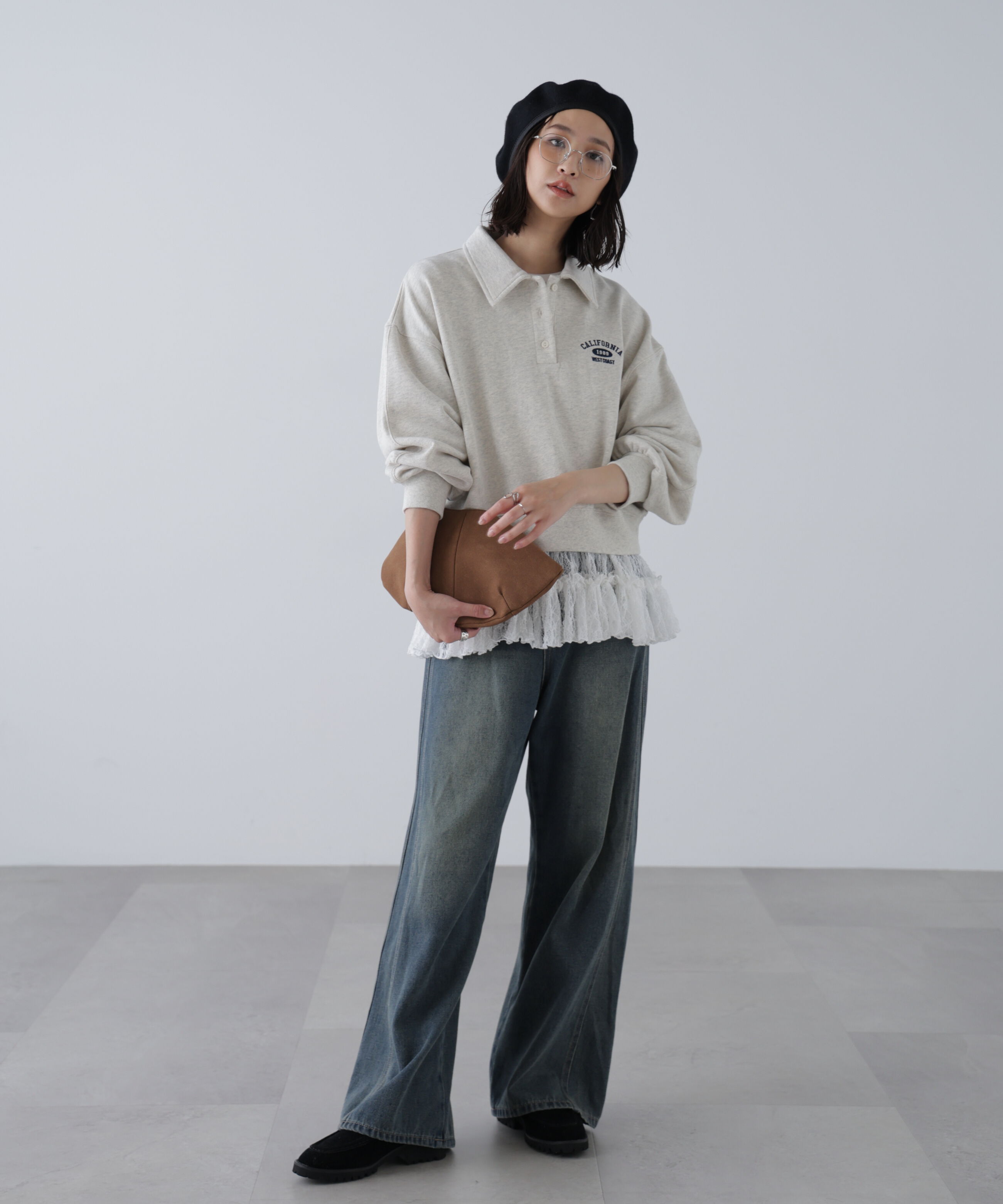  「長袖裾フリルカットソー」|Tシャツ・カットソー|