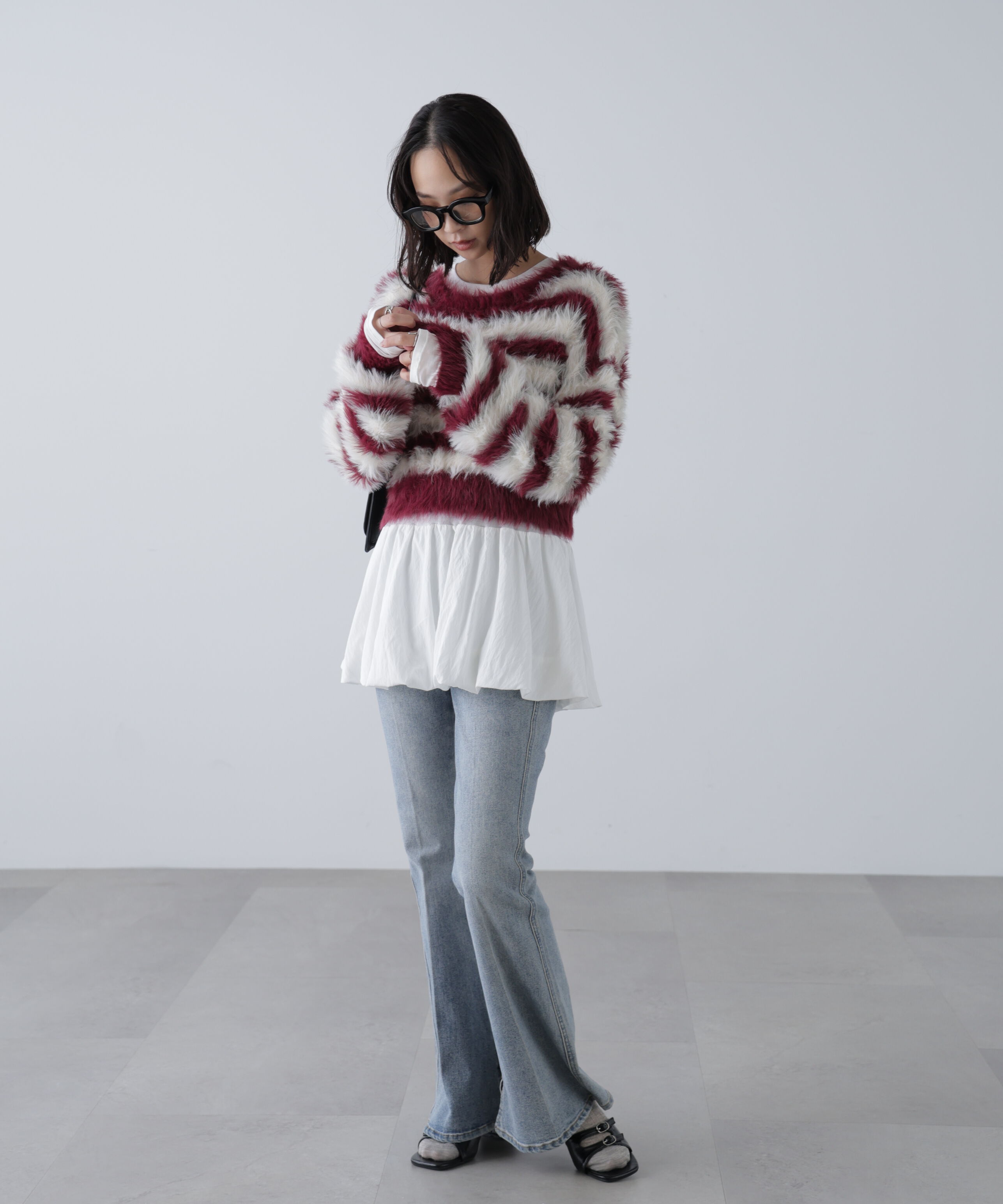  「長袖裾フリルカットソー」|Tシャツ・カットソー|