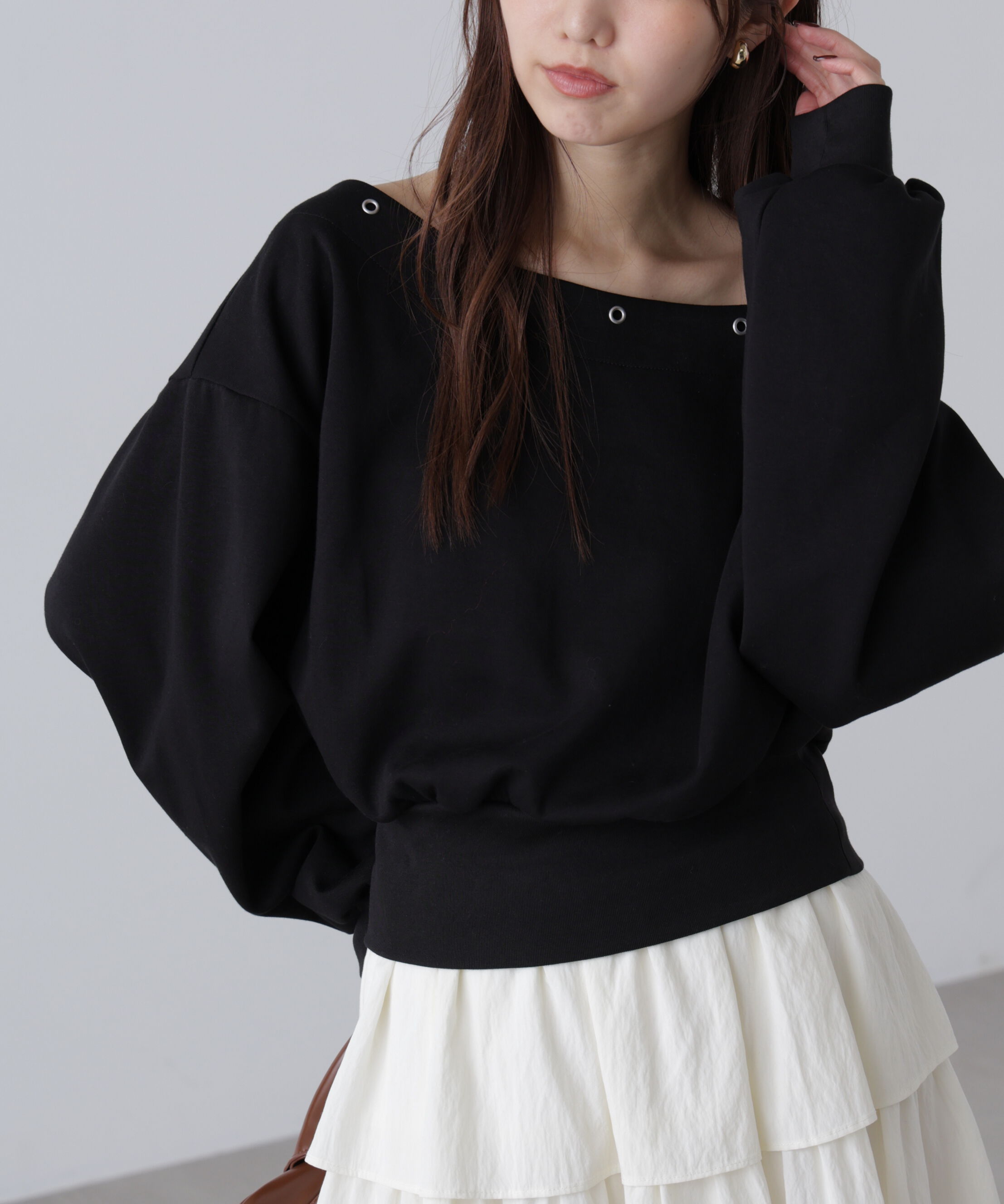  「ハトメオフショルスウェット」|Tシャツ・カットソー|