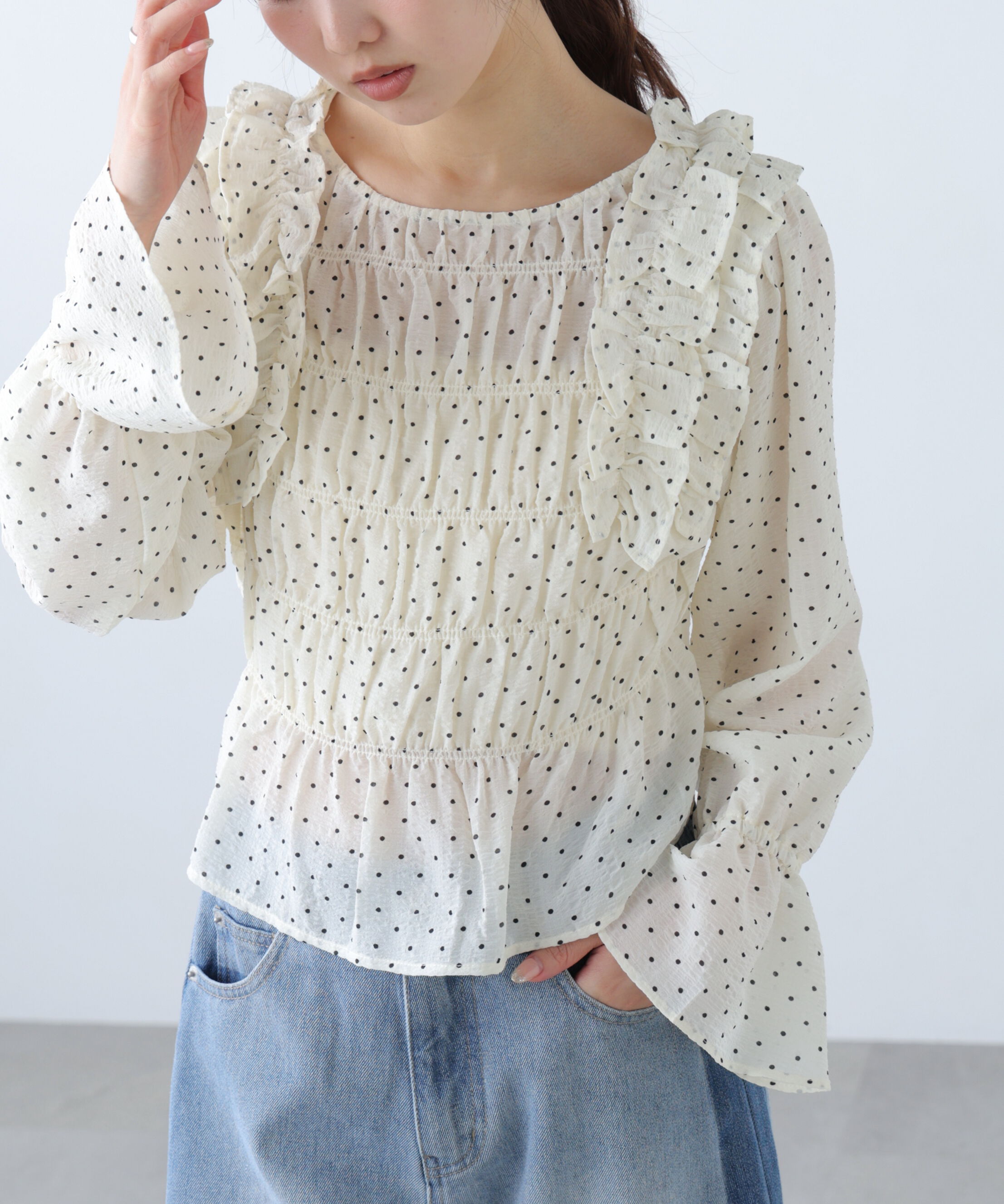  「アソート前後2wayフリルブラウス」|シャツ・ブラウス|