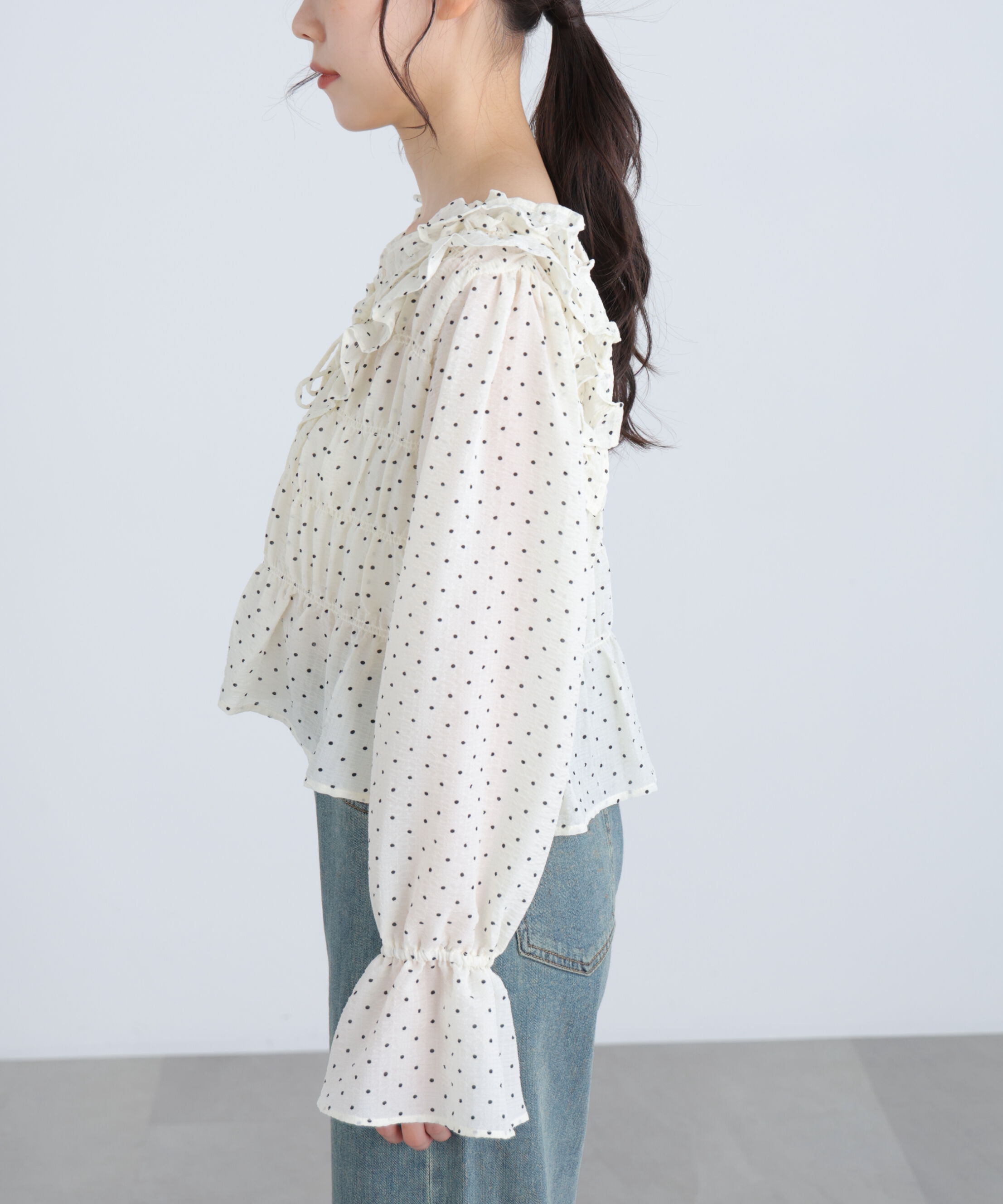  「アソート前後2wayフリルブラウス」|シャツ・ブラウス|