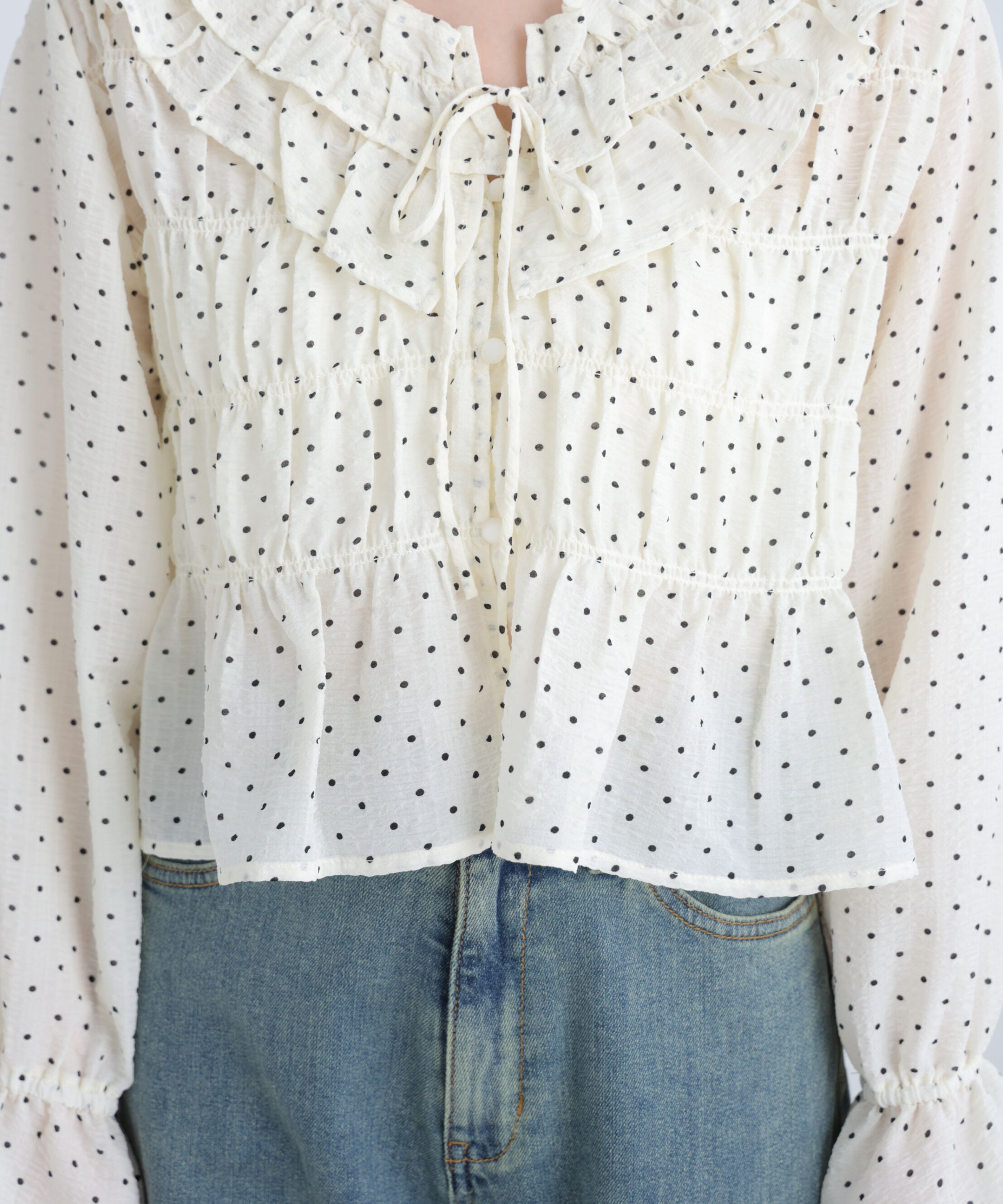  「アソート前後2wayフリルブラウス」|シャツ・ブラウス|