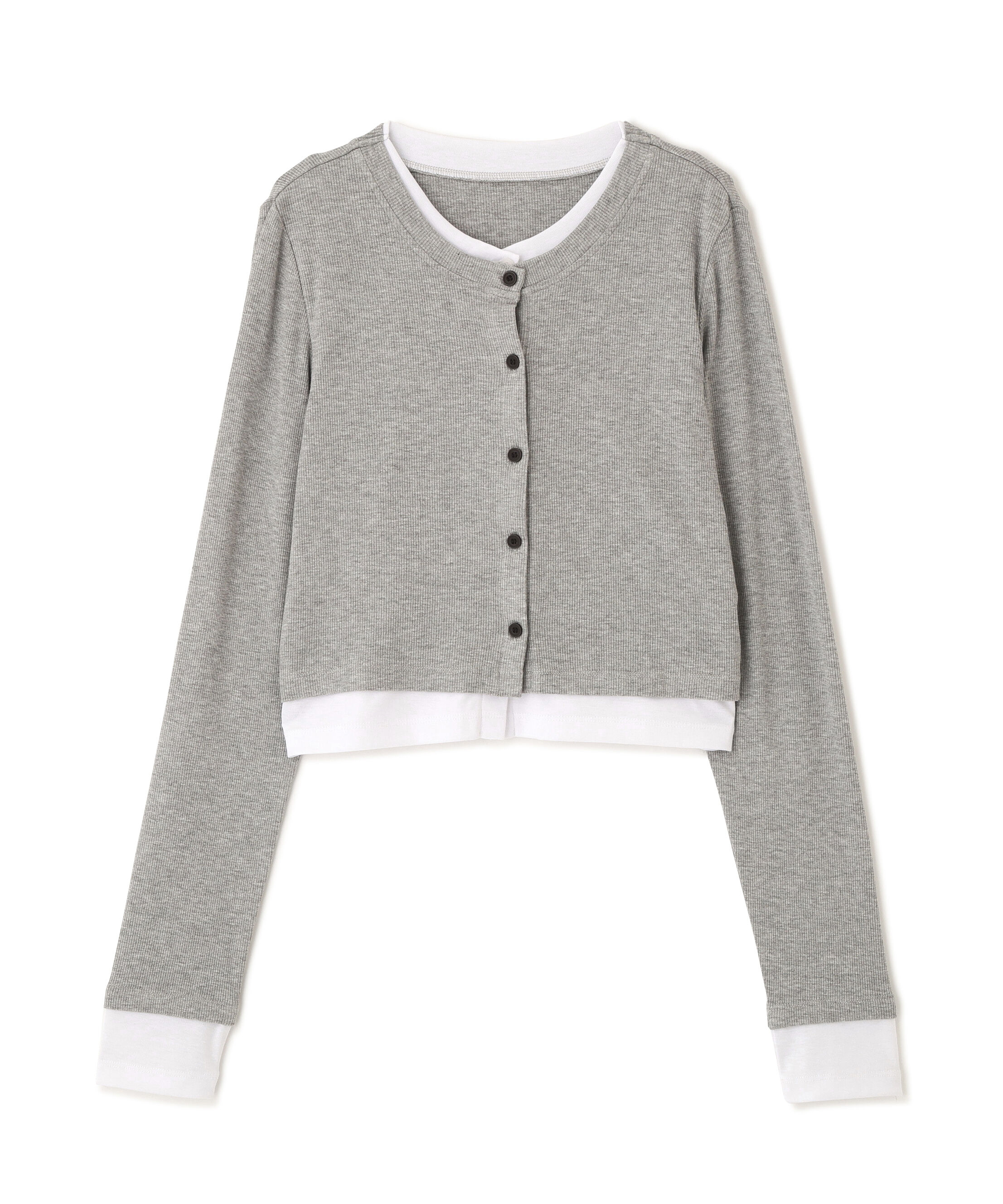  「レイヤード風カットソーカーディガン」|Tシャツ・カットソー|