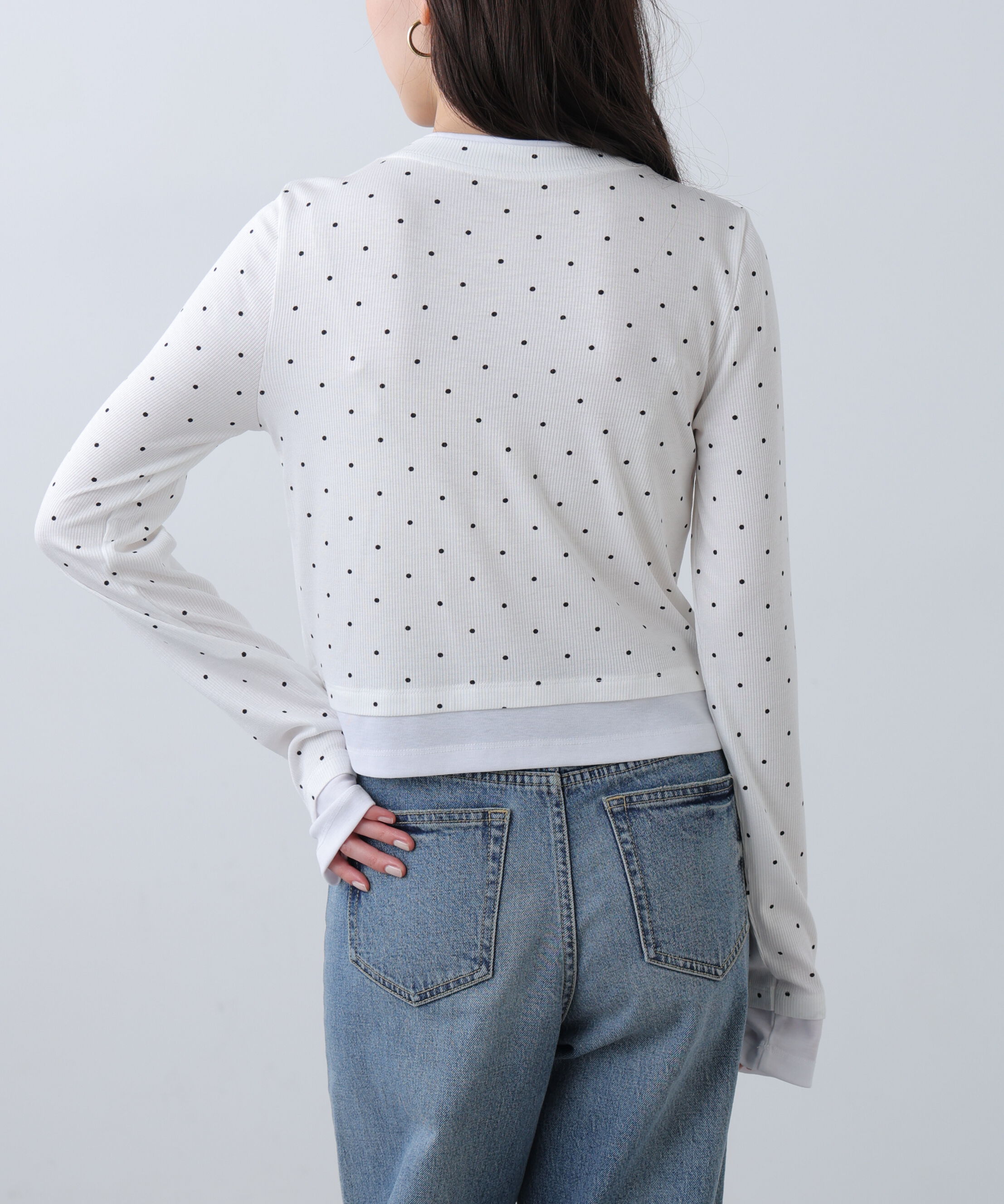  「レイヤード風カットソーカーディガン」|Tシャツ・カットソー|