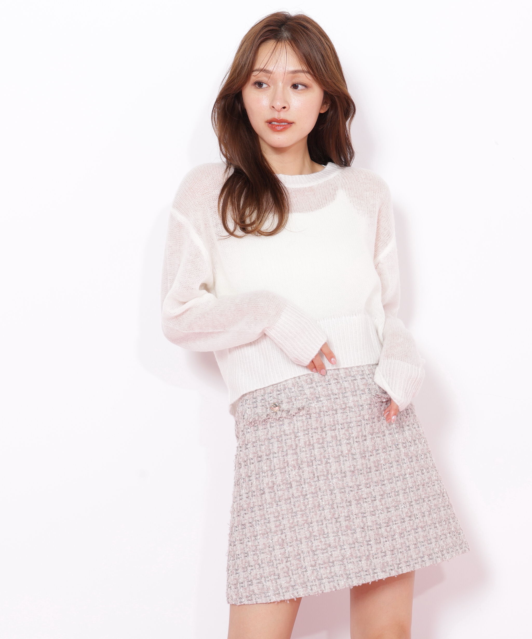  「シアーリボンニット」|ニット・セーター|