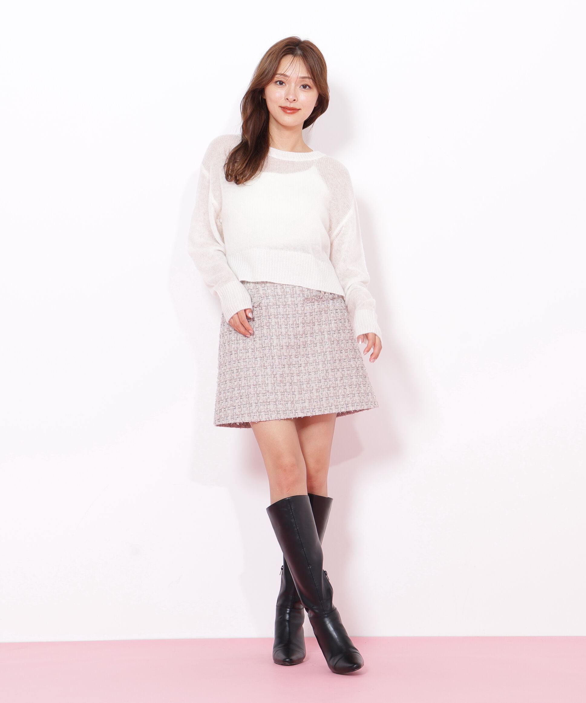  「シアーリボンニット」|ニット・セーター|