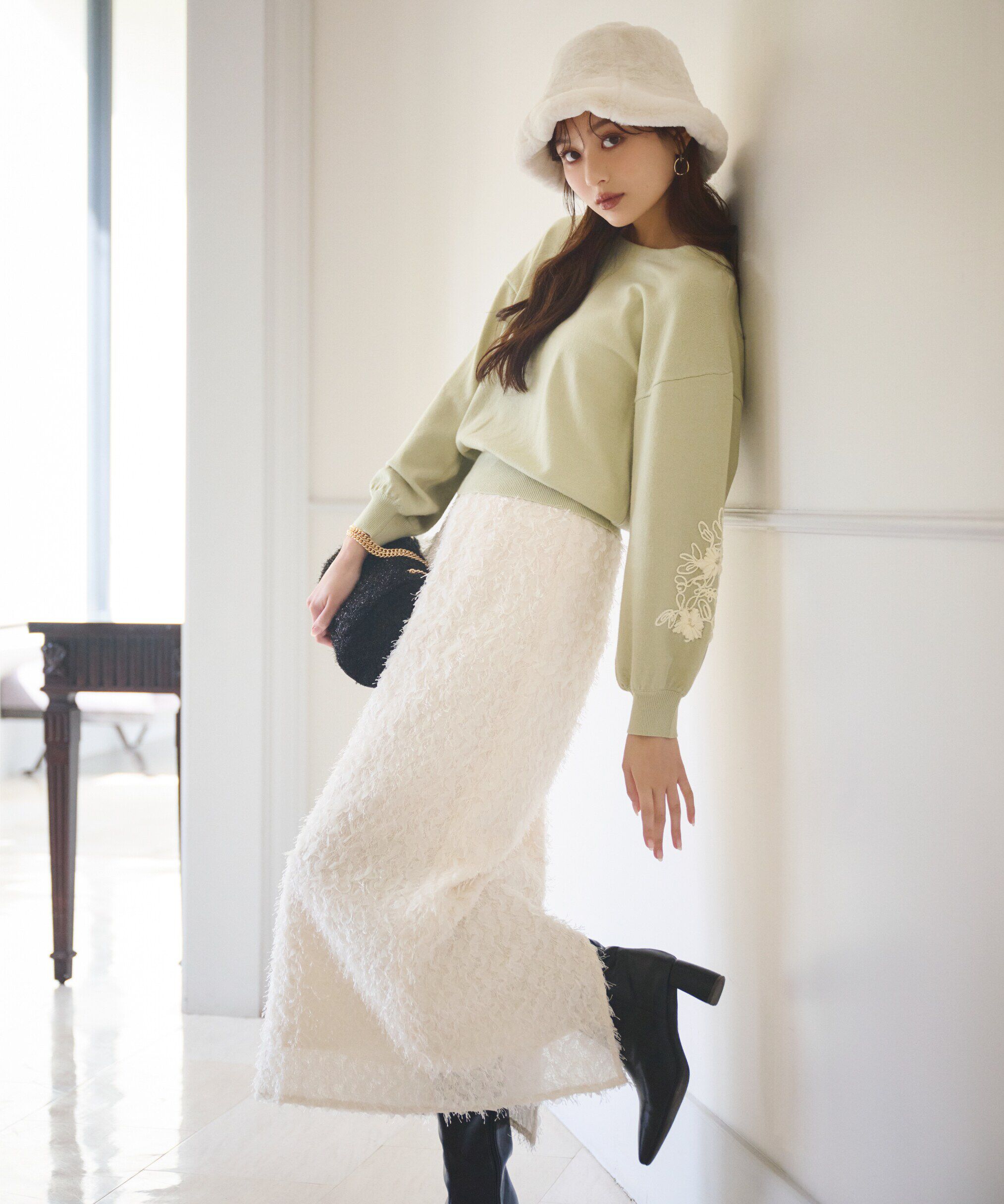 PROPORTION BODY DRESSING「3Dレースタイトスカート」|スカート|エクリュ1