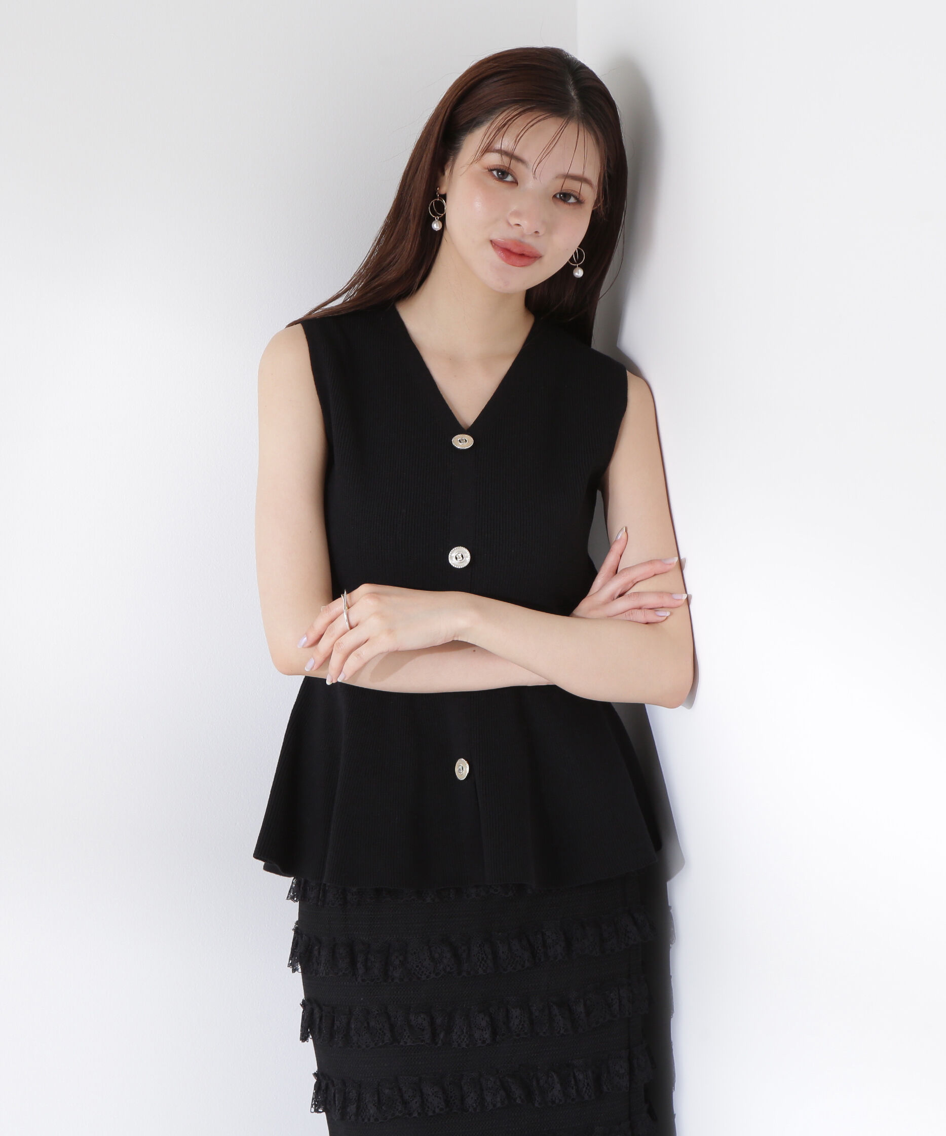 PROPORTION BODY DRESSING「畦ペプラムプルオーバー」|ニット・セーター|